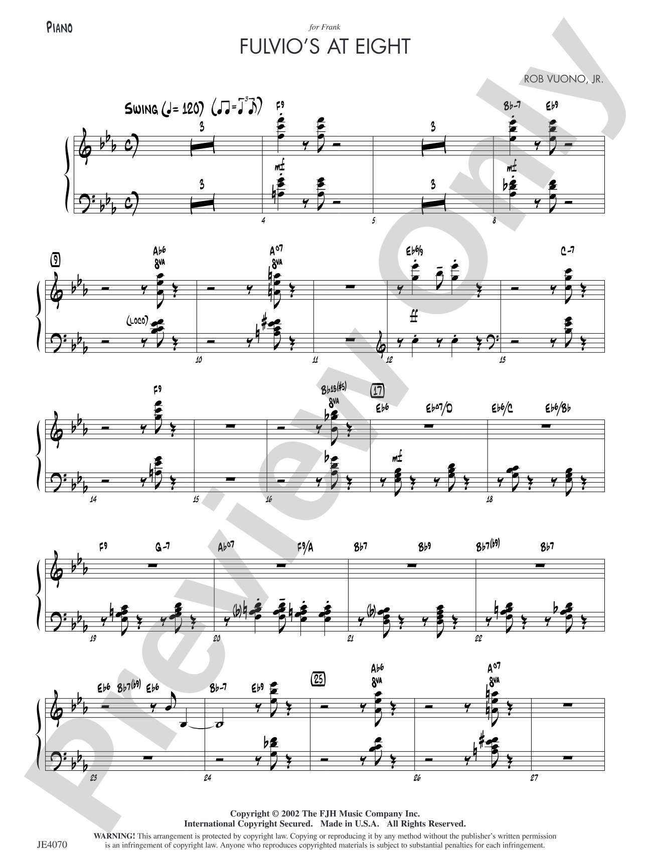 Fulvio's at Eight: Piano