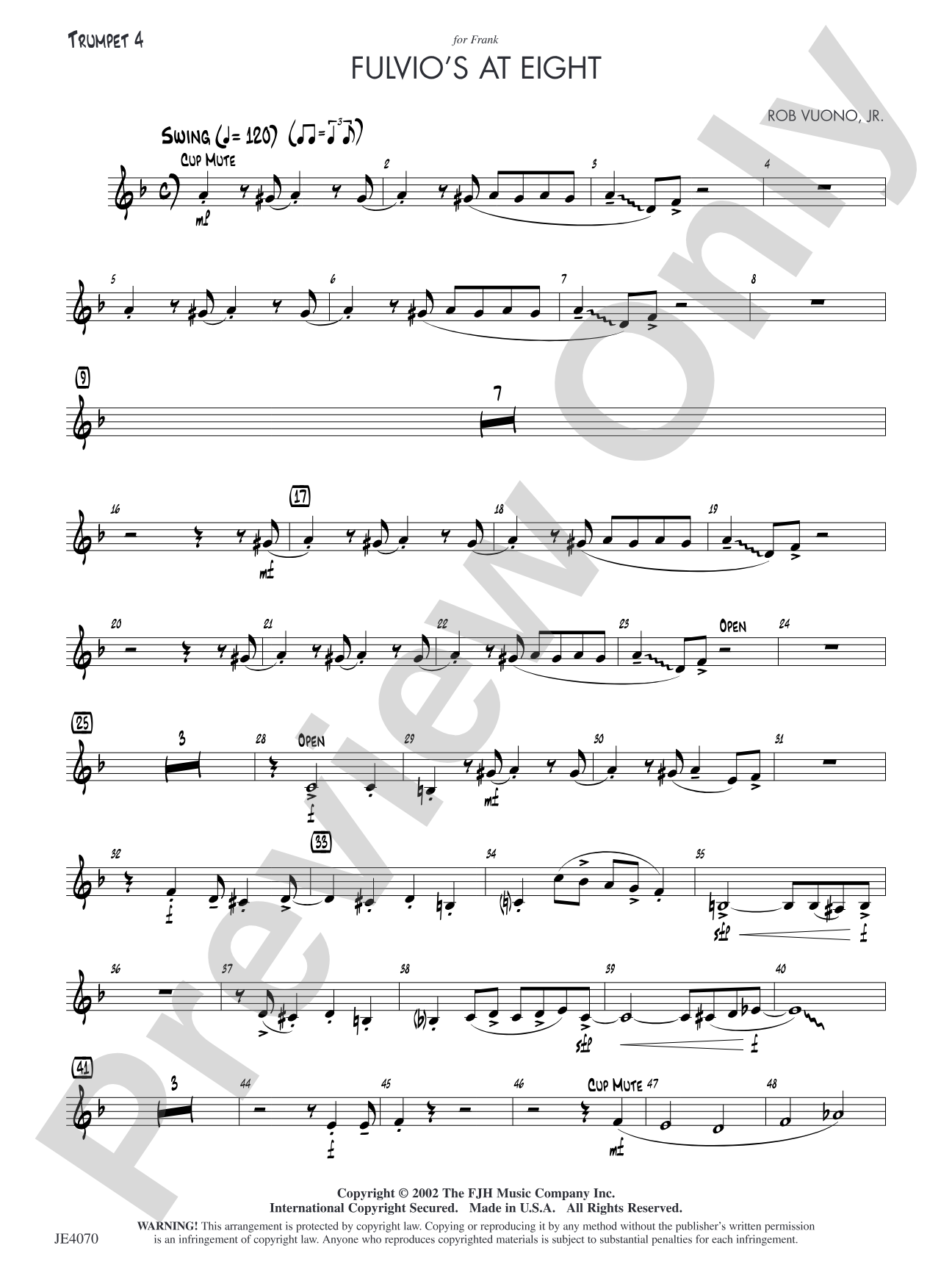 Fulvio's at Eight: Optional Trumpet 4