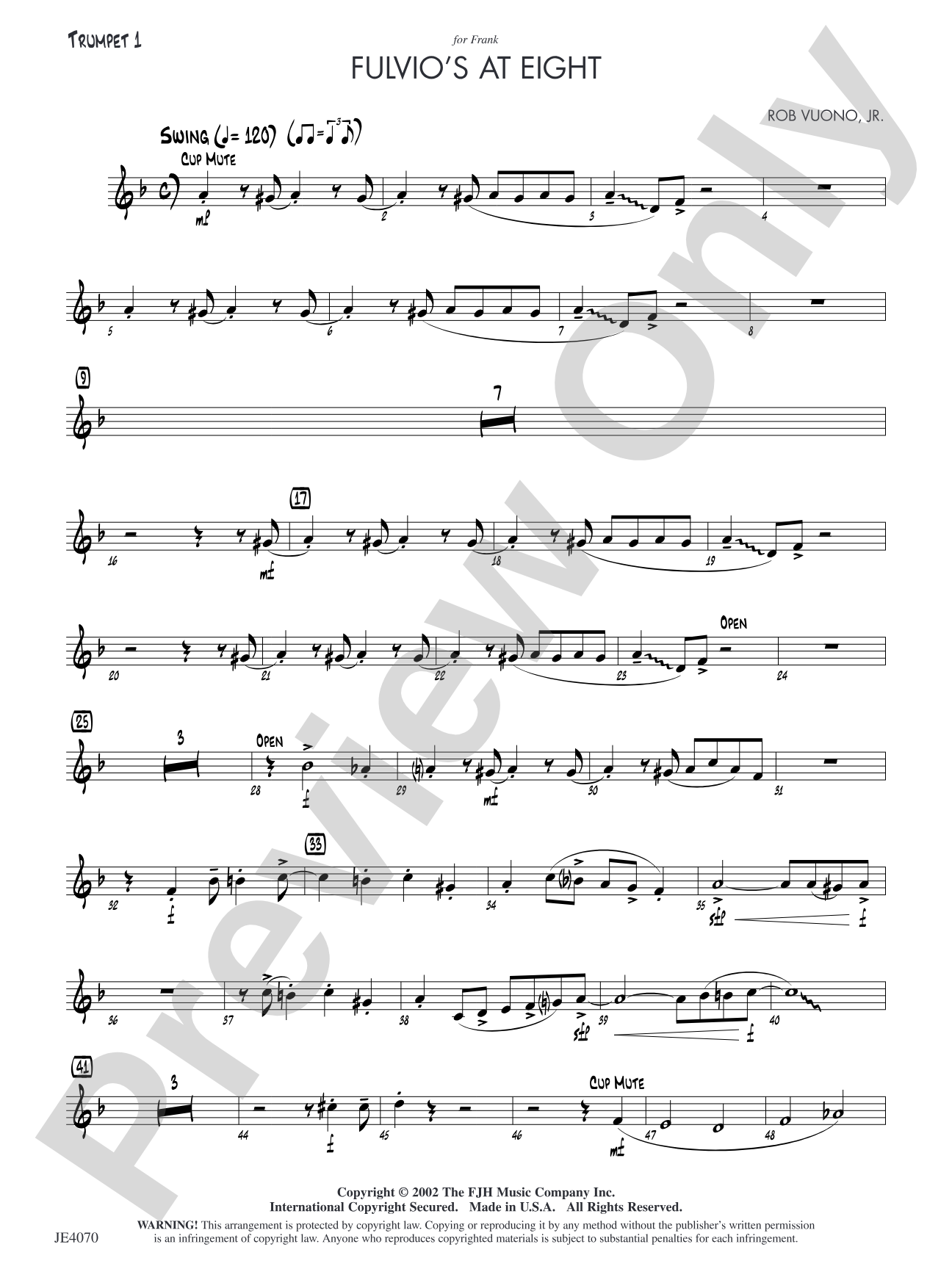 Fulvio's at Eight: Trumpet 1