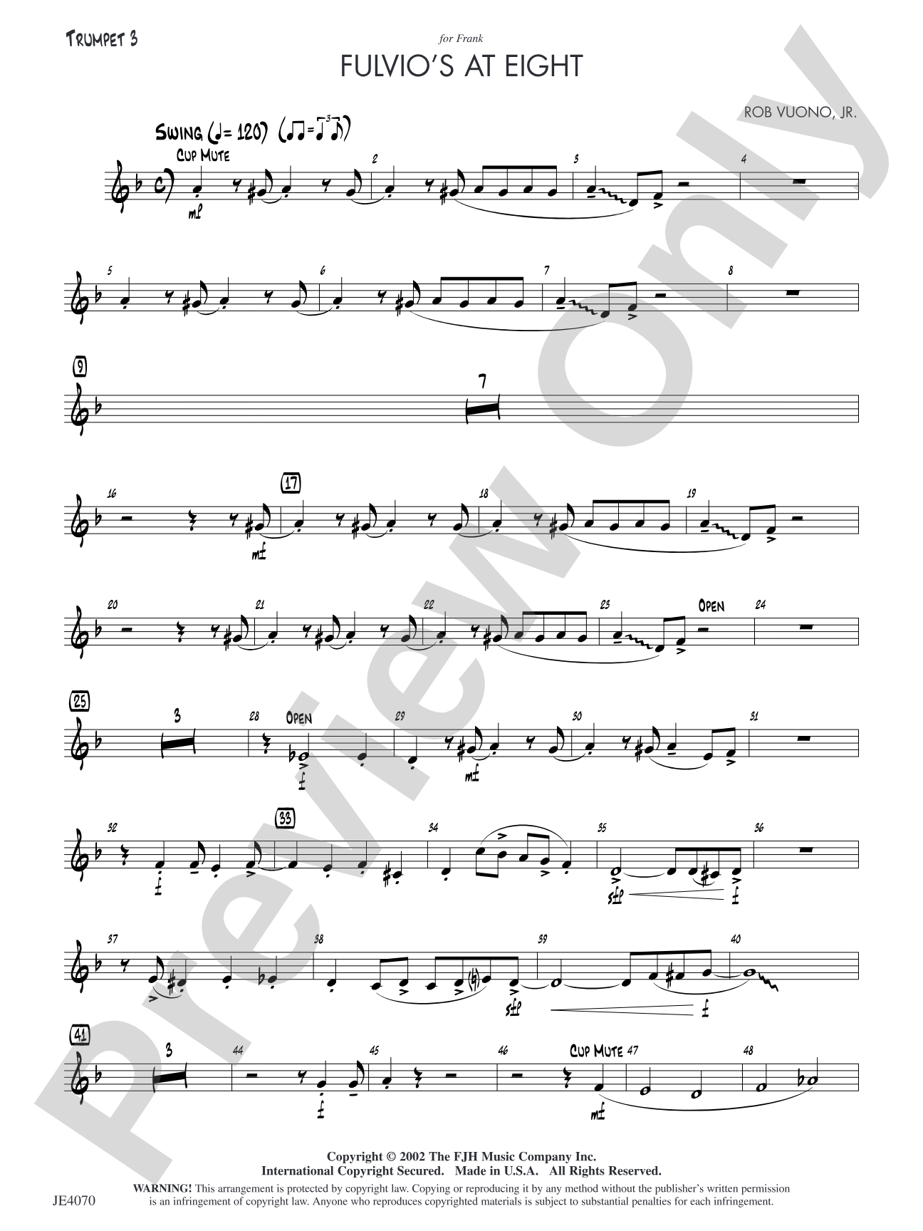 Fulvio's at Eight: Trumpet 3