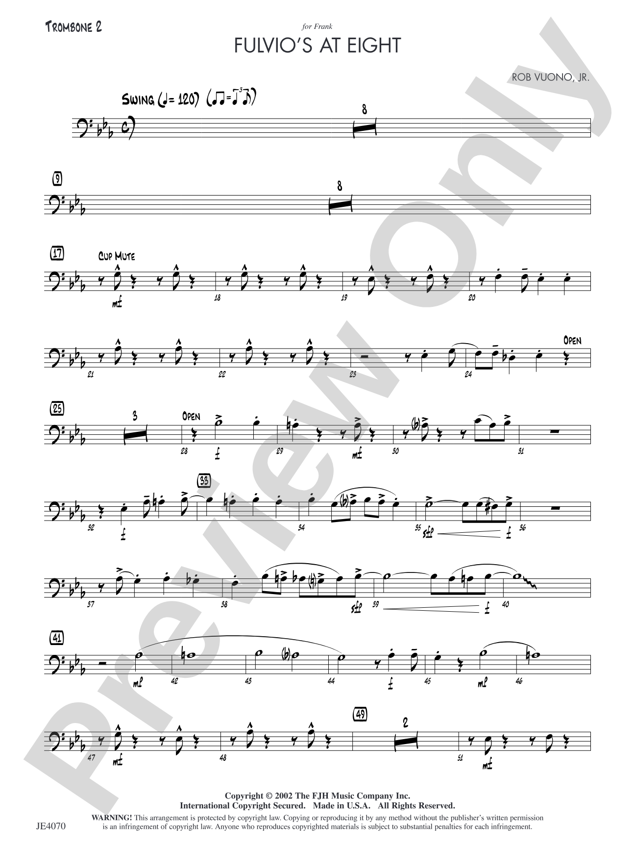 Fulvio's at Eight: Trombone 2