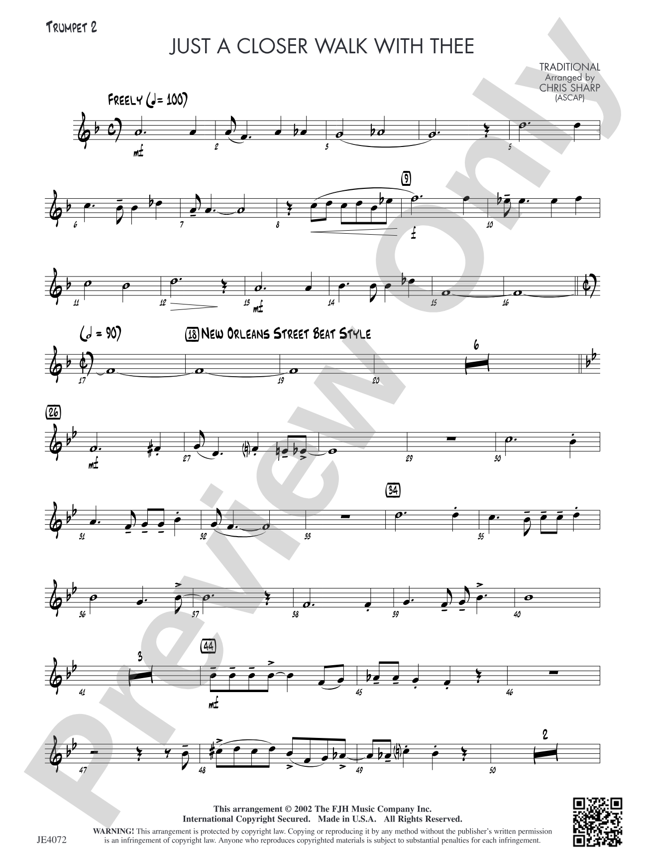 Just a Closer Walk with Thee: Trumpet 2