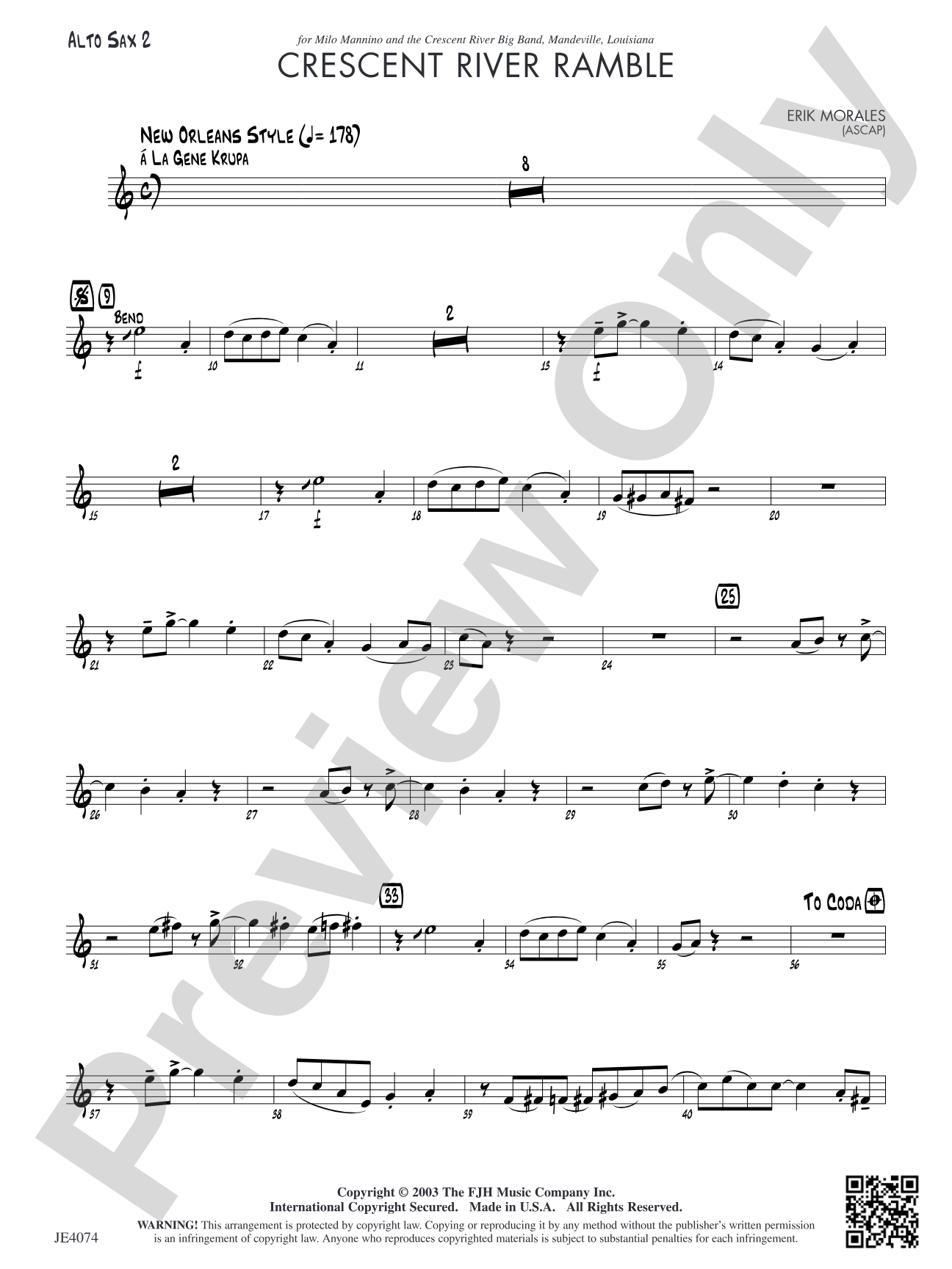 Crescent River Ramble: Alto Sax 2