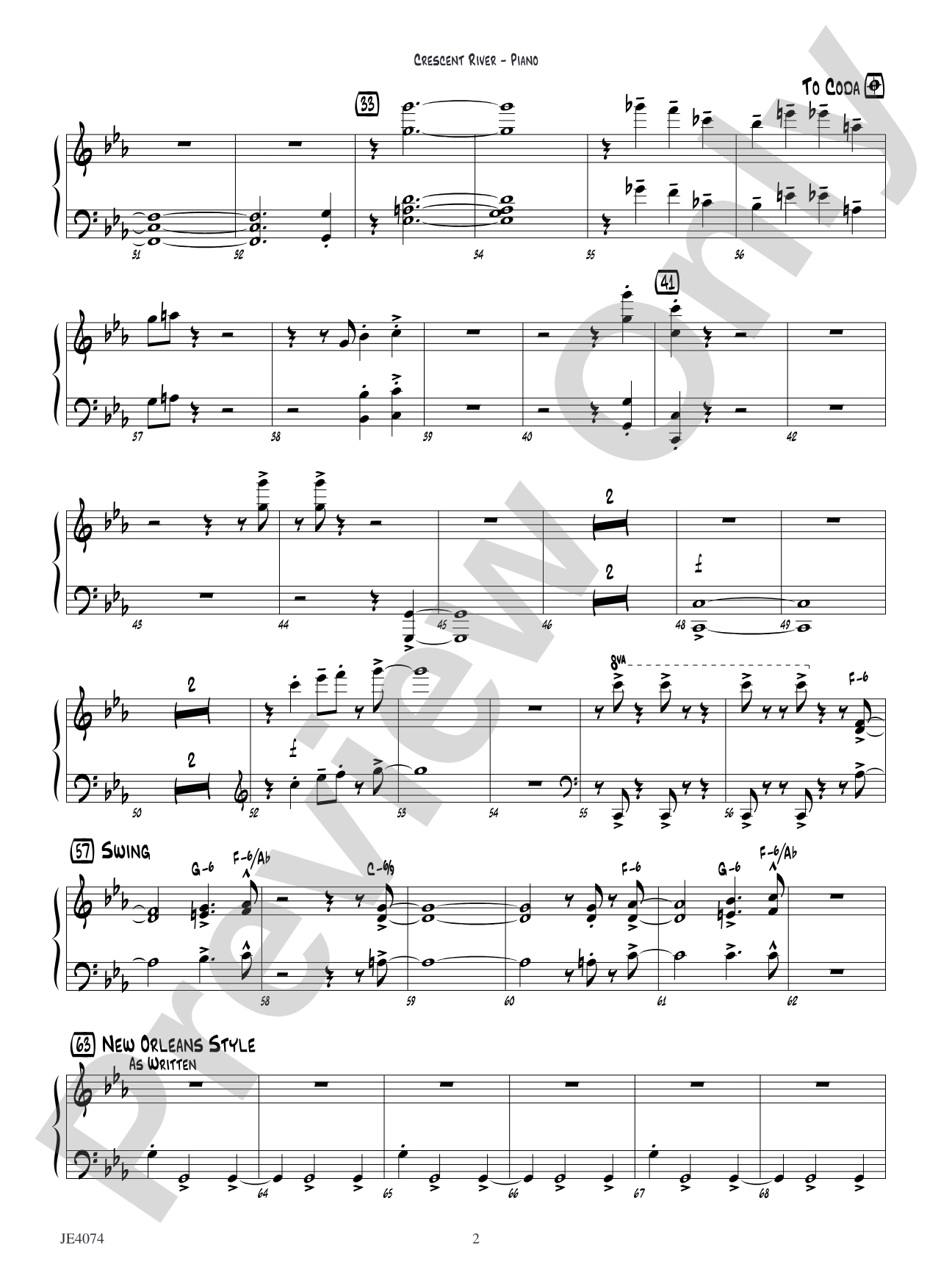 Crescent River Ramble: Piano