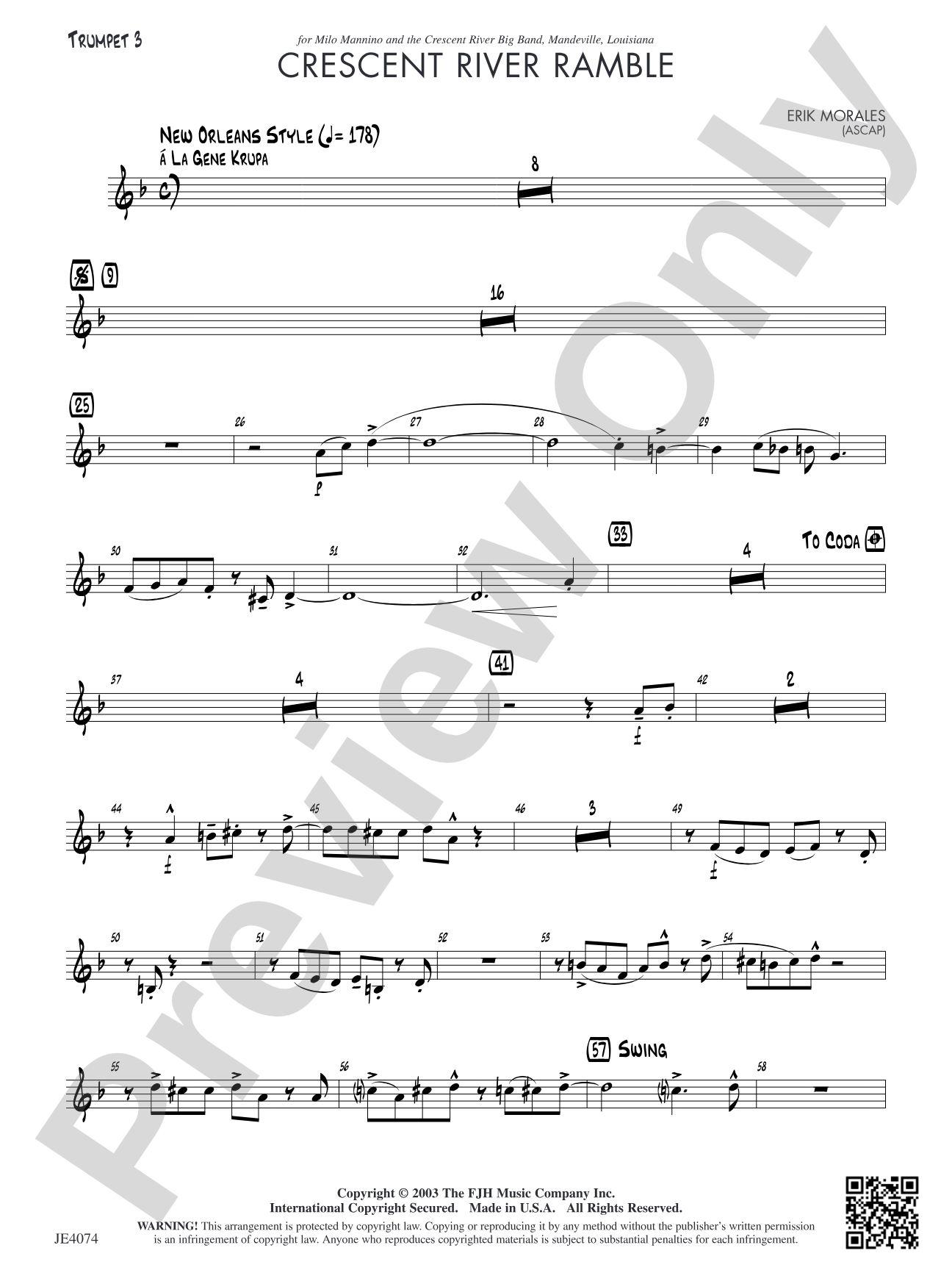 Crescent River Ramble: Trumpet 3