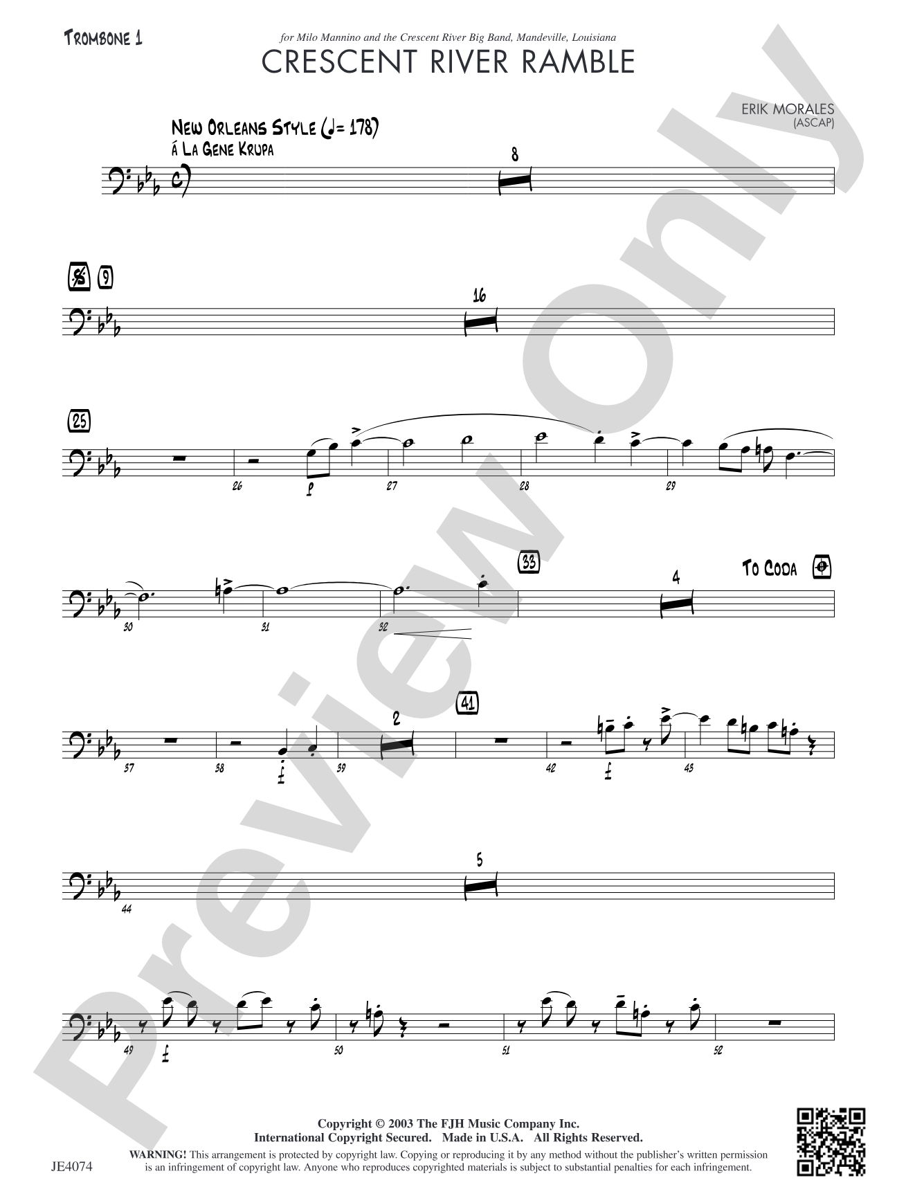Crescent River Ramble: Trombone 1