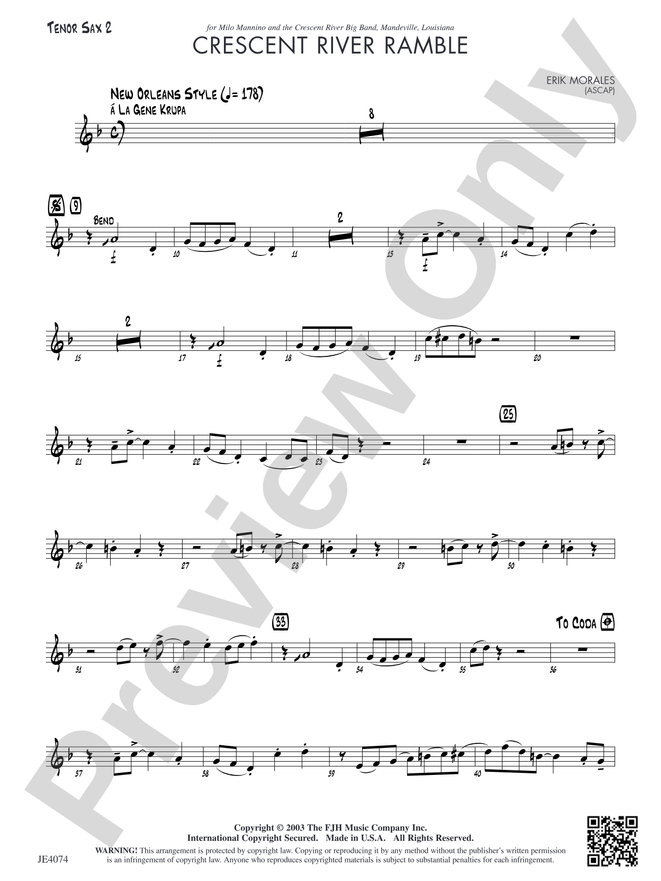 Crescent River Ramble: Tenor Sax 2