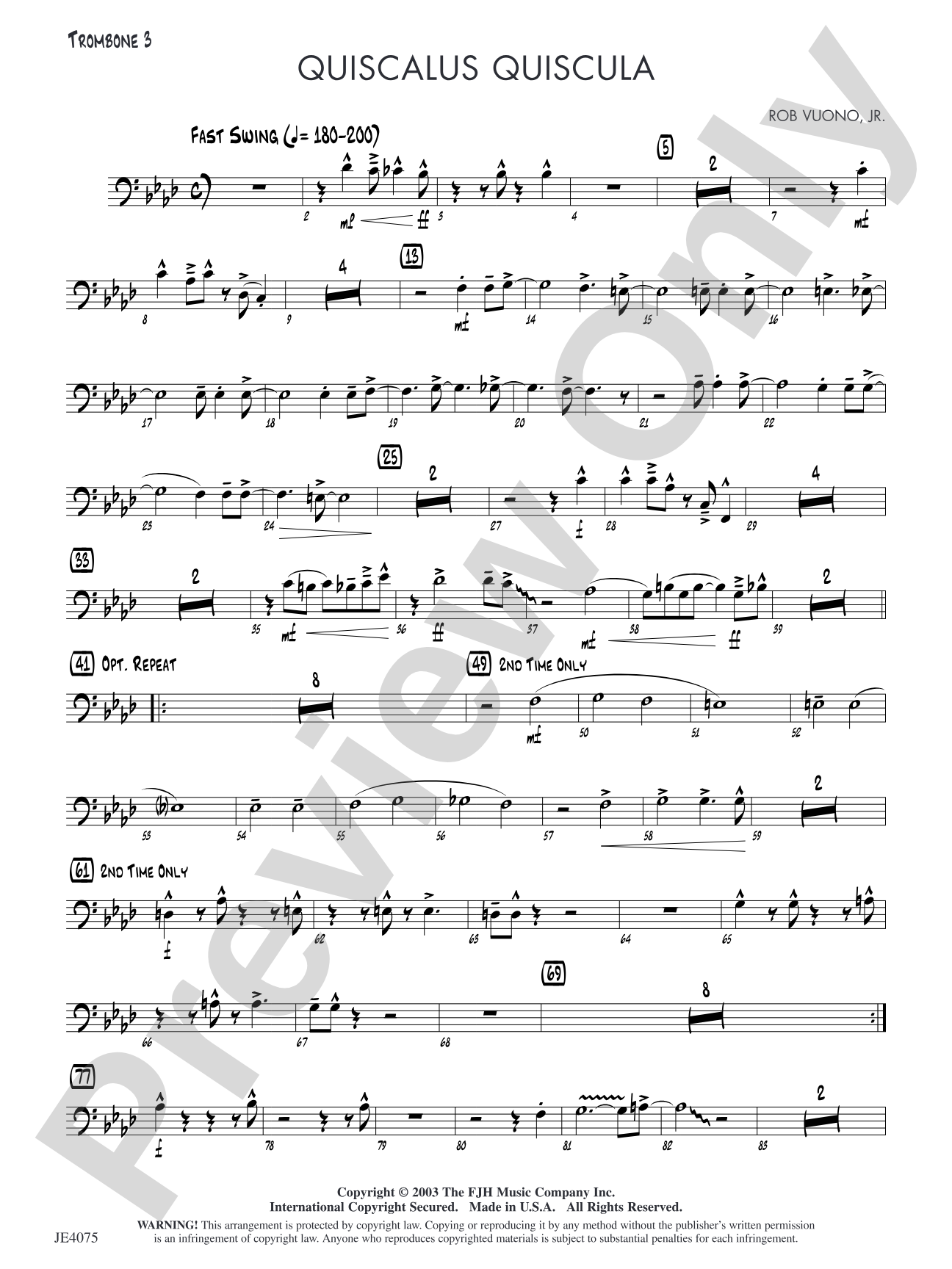 Quiscalus Quiscula: Trombone 3