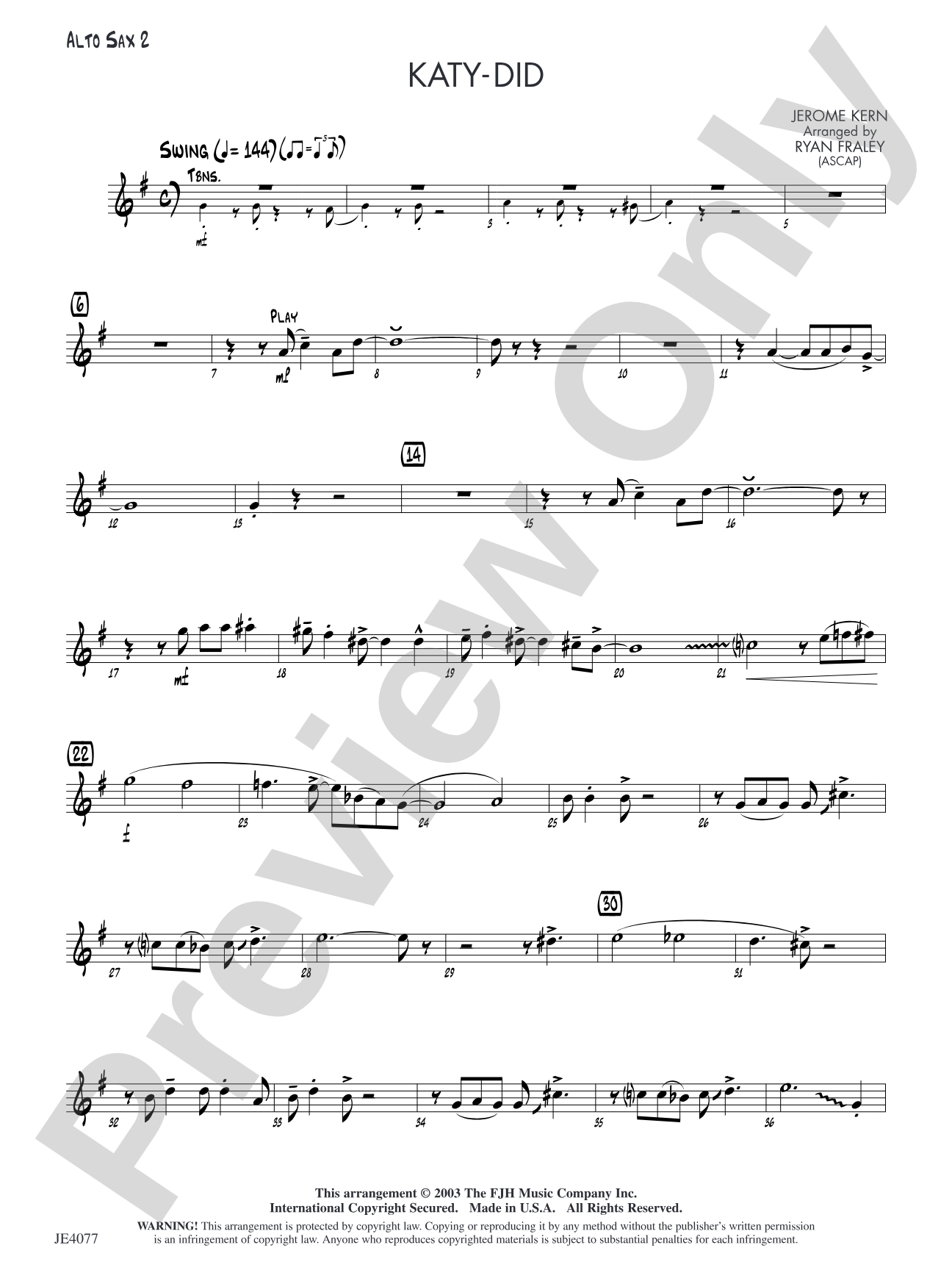 Katy-Did: Alto Sax 2