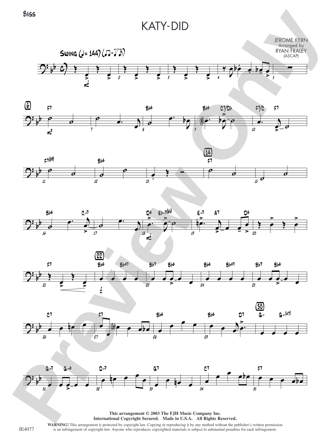 Katy-Did: Bass