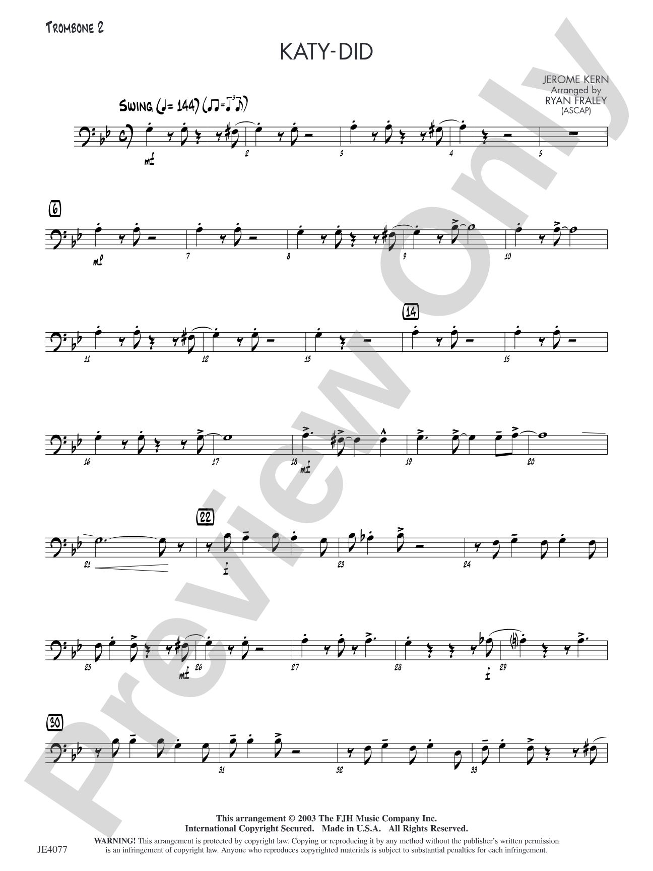 Katy-Did: Optional Trombone 2