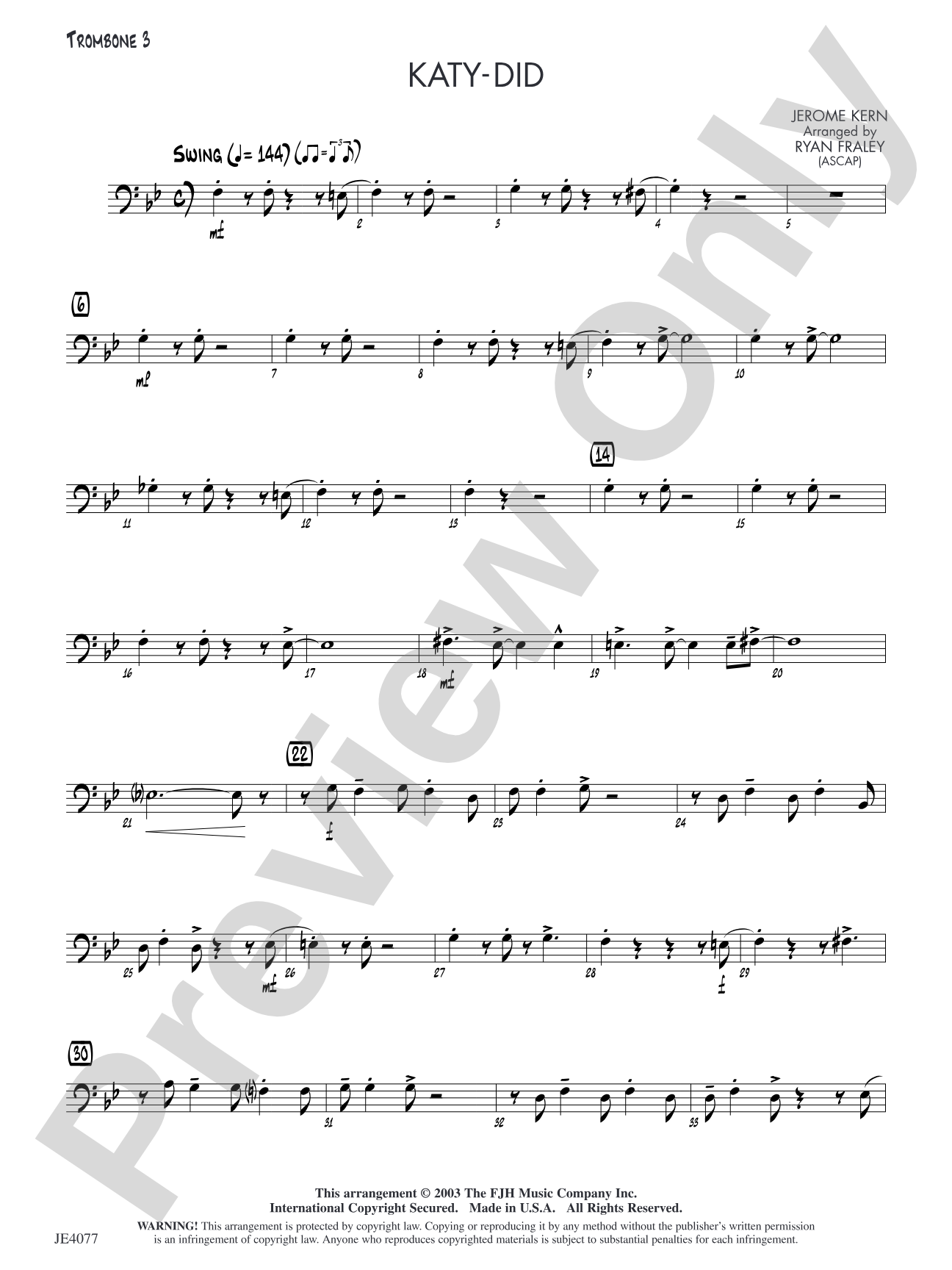 Katy-Did: Optional Trombone 3