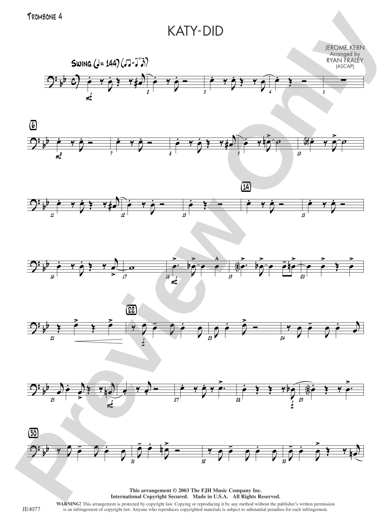 Katy-Did: Optional Trombone 4