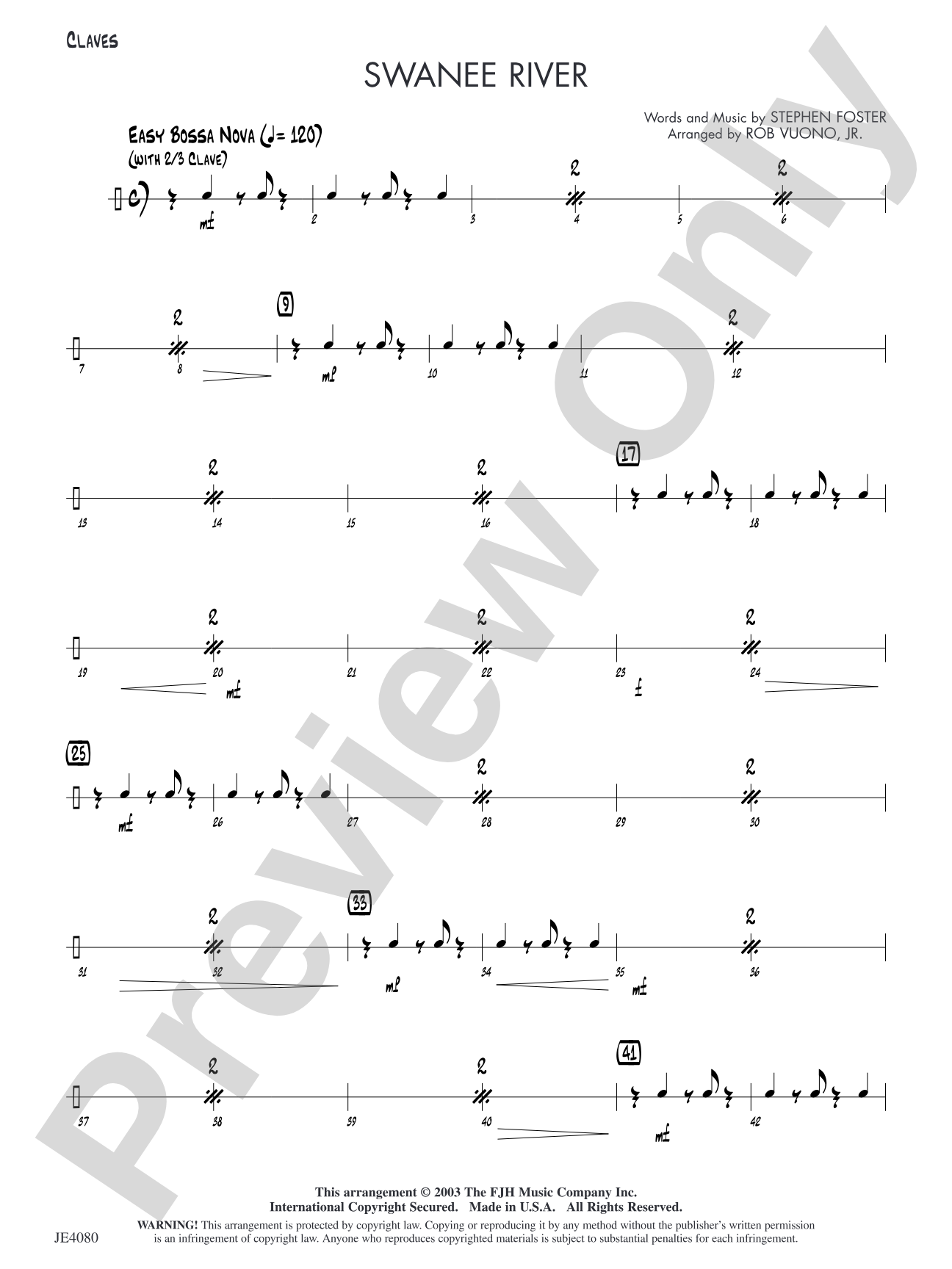 Swanee River: Optional Claves