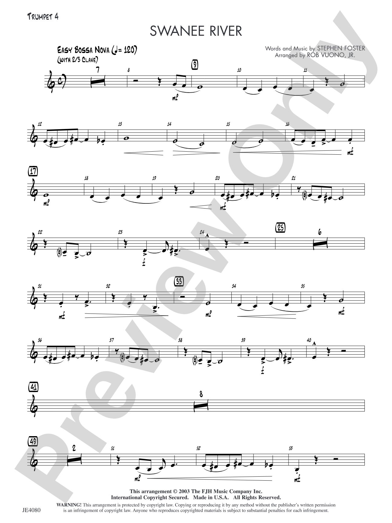 Swanee River: Optional Trumpet 4
