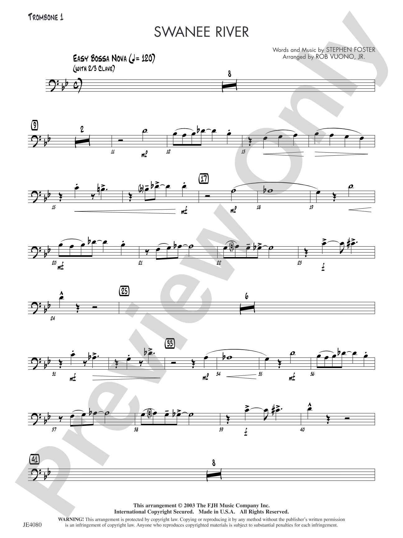 Swanee River: Trombone 1