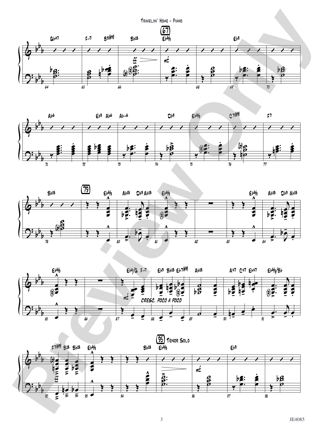 Travelin' Home: Piano