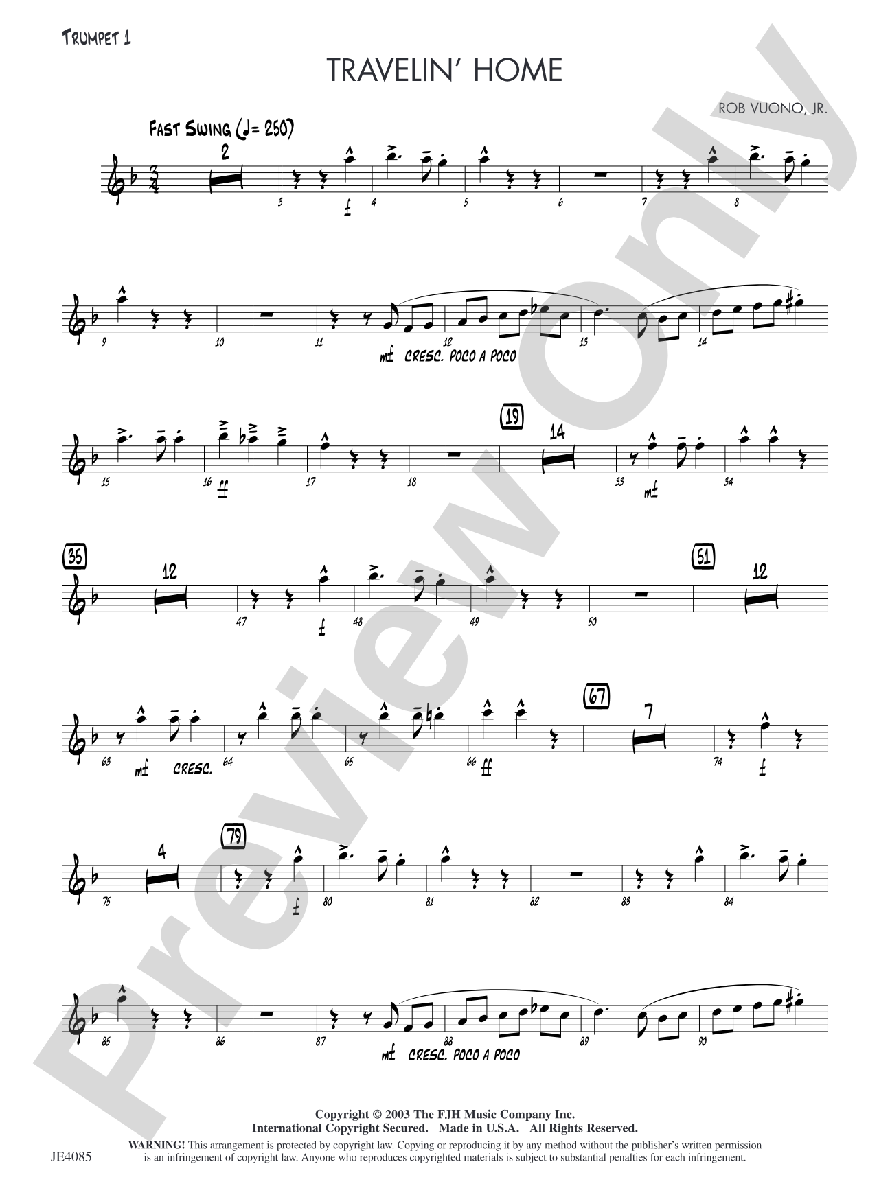 Travelin' Home: Trumpet 1