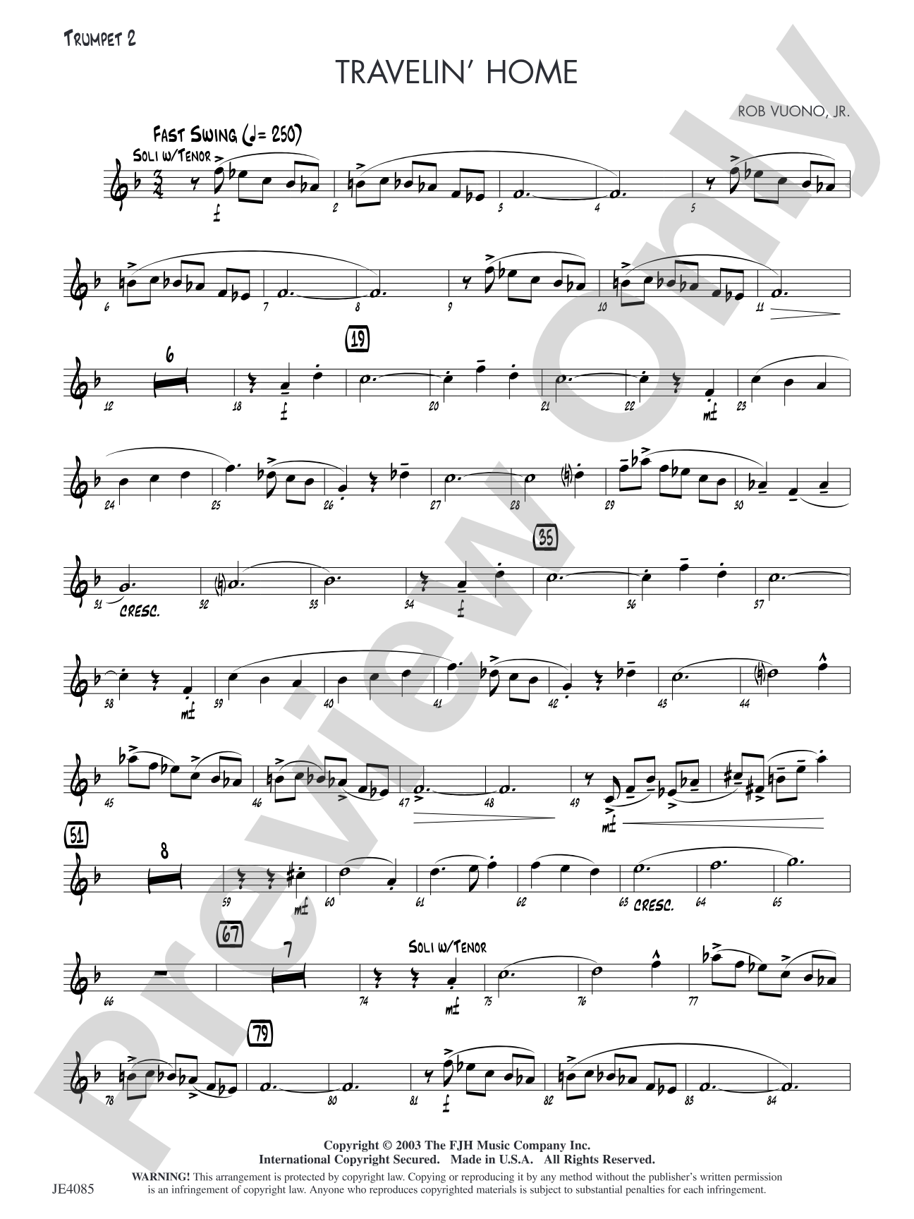 Travelin' Home: Trumpet 2