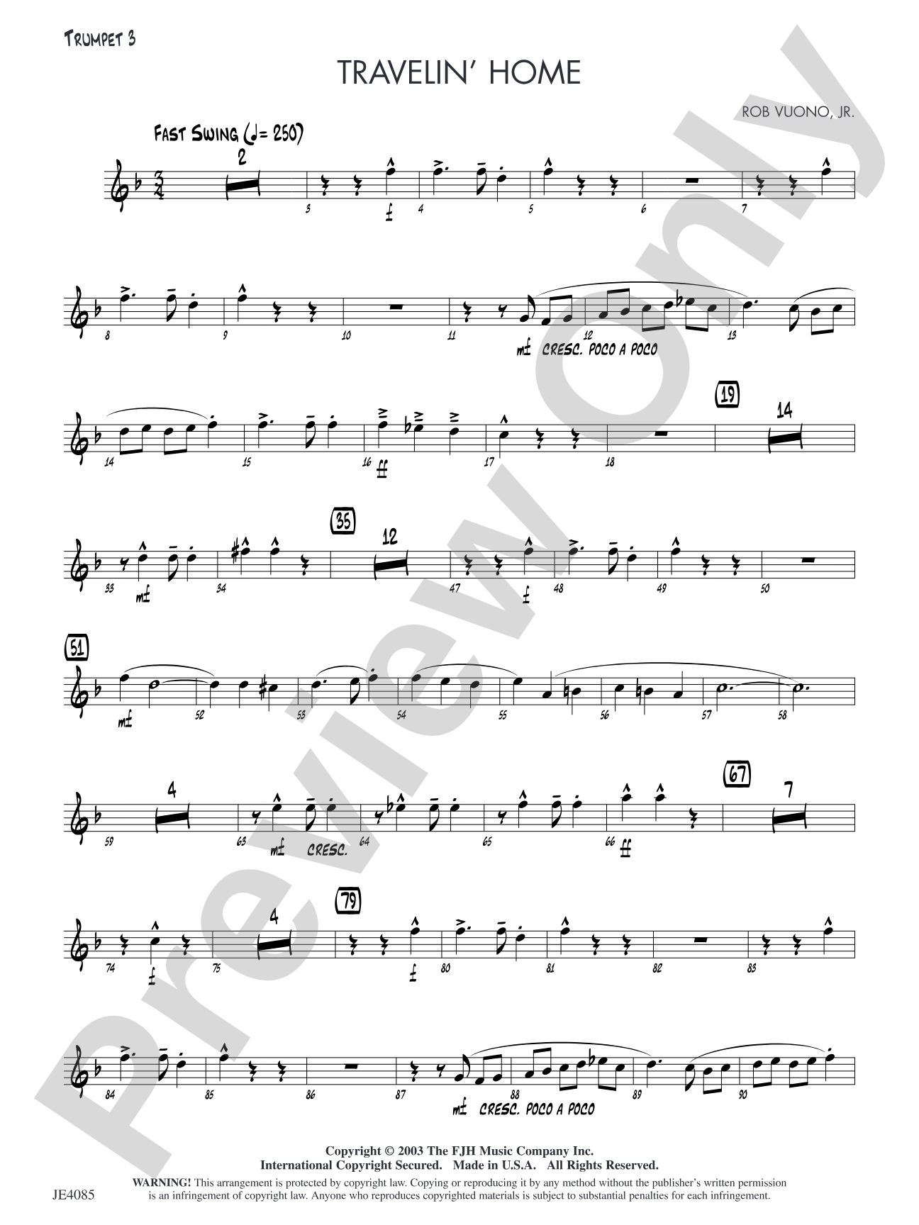 Travelin' Home: Trumpet 3