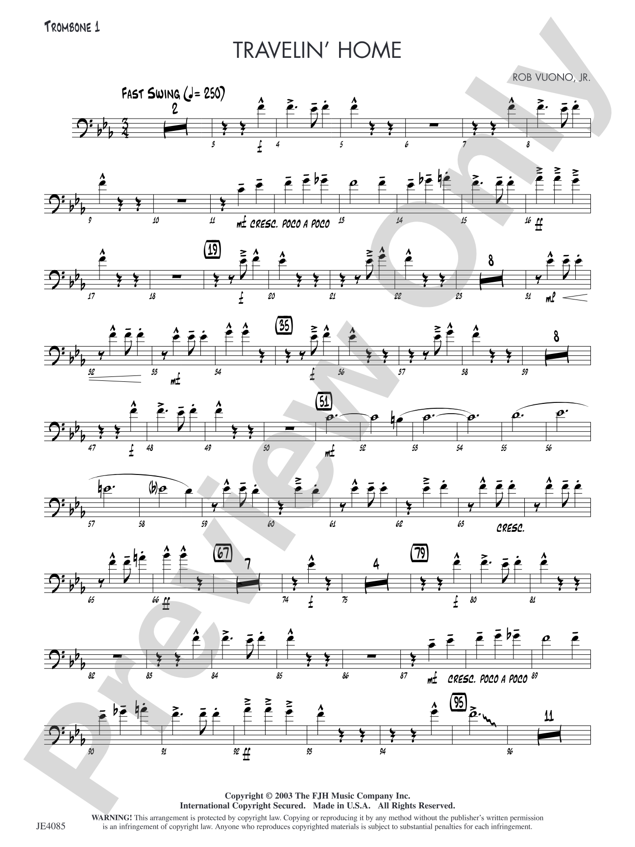 Travelin' Home: Trombone 1
