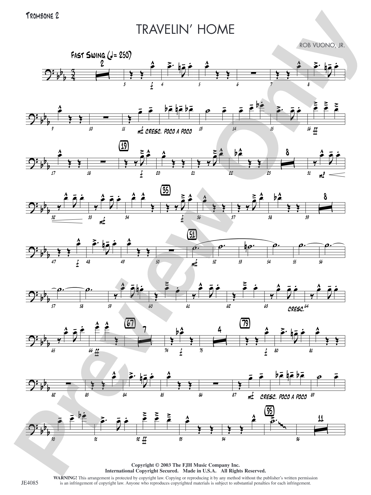 Travelin' Home: Trombone 2