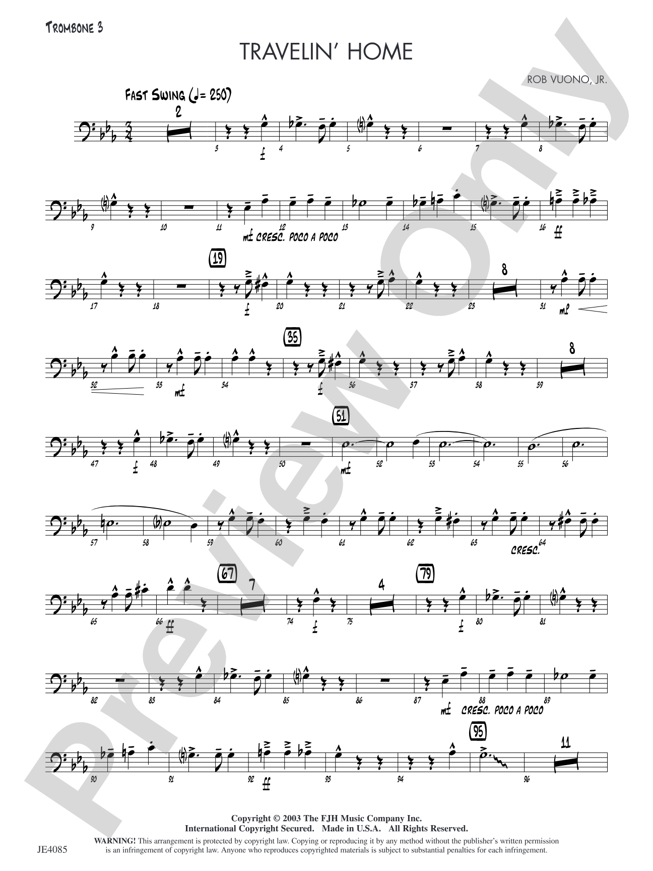 Travelin' Home: Trombone 3