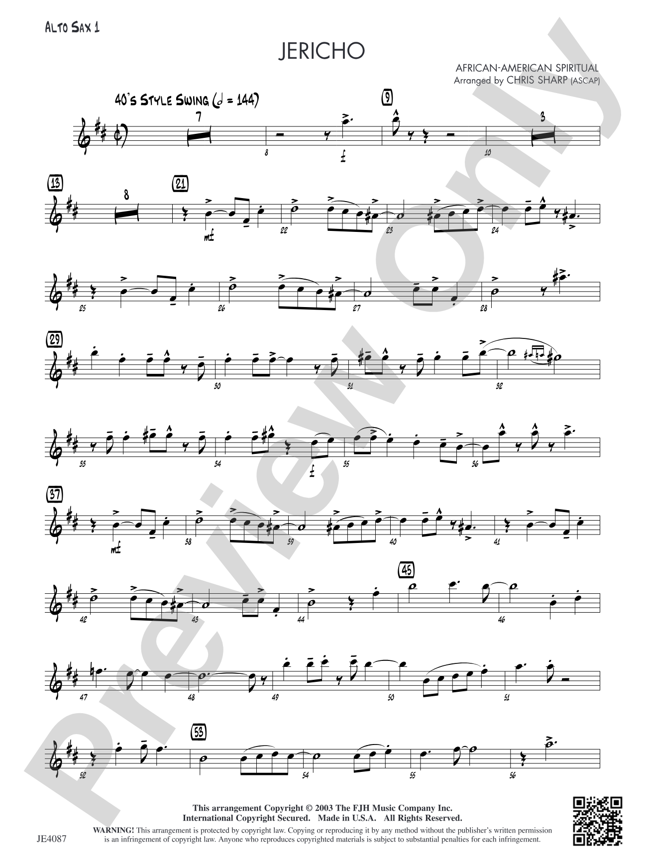 Jericho: Alto Sax 1