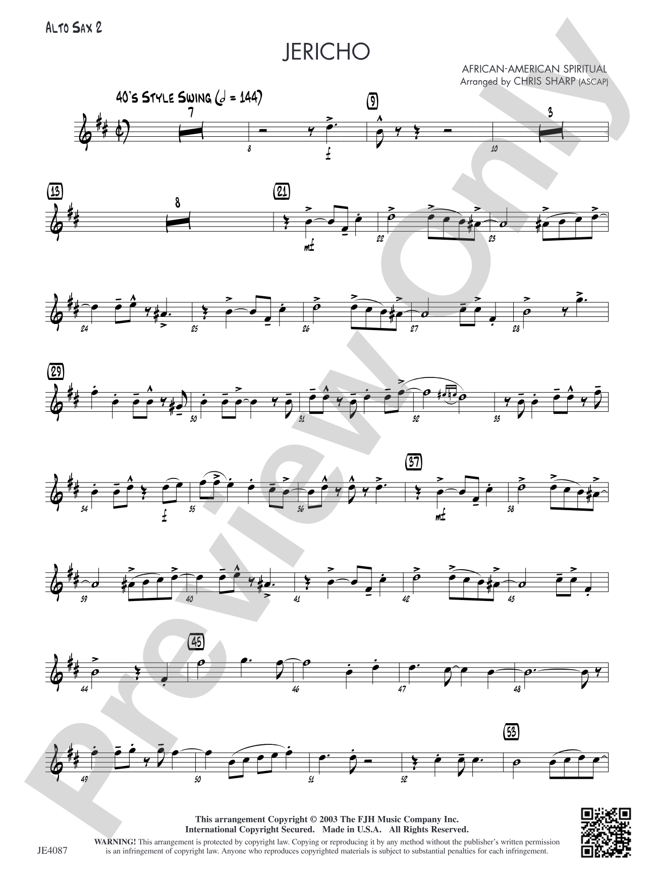 Jericho: Alto Sax 2