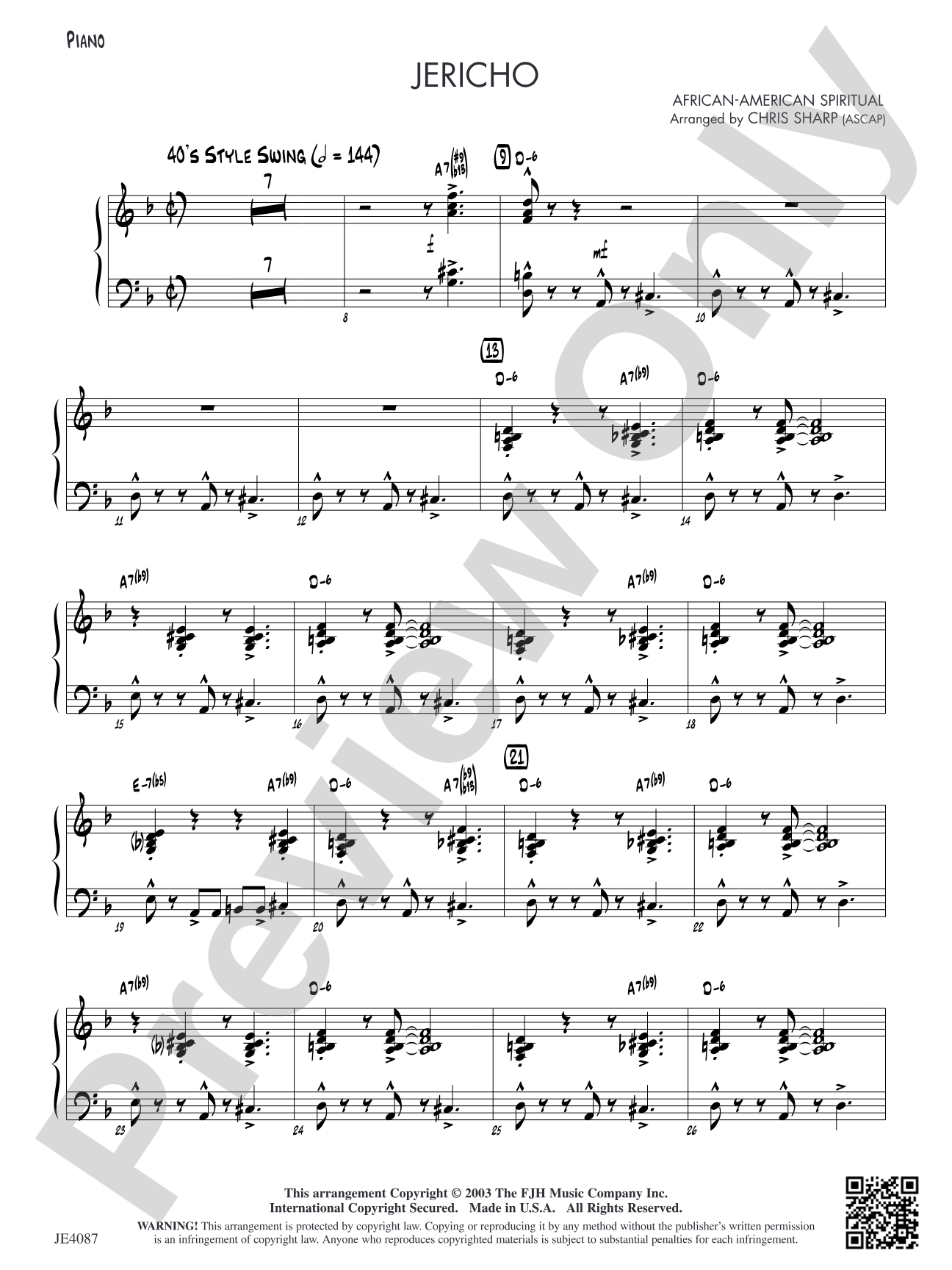 Jericho: Piano