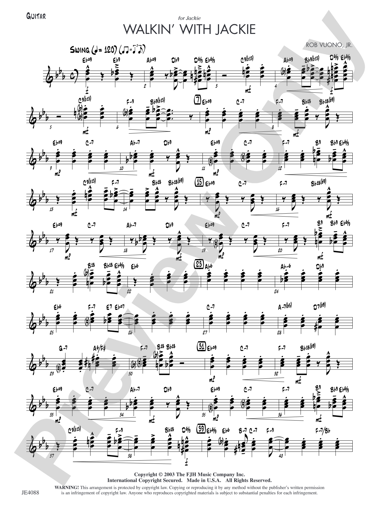 Walkin' with Jackie: Guitar
