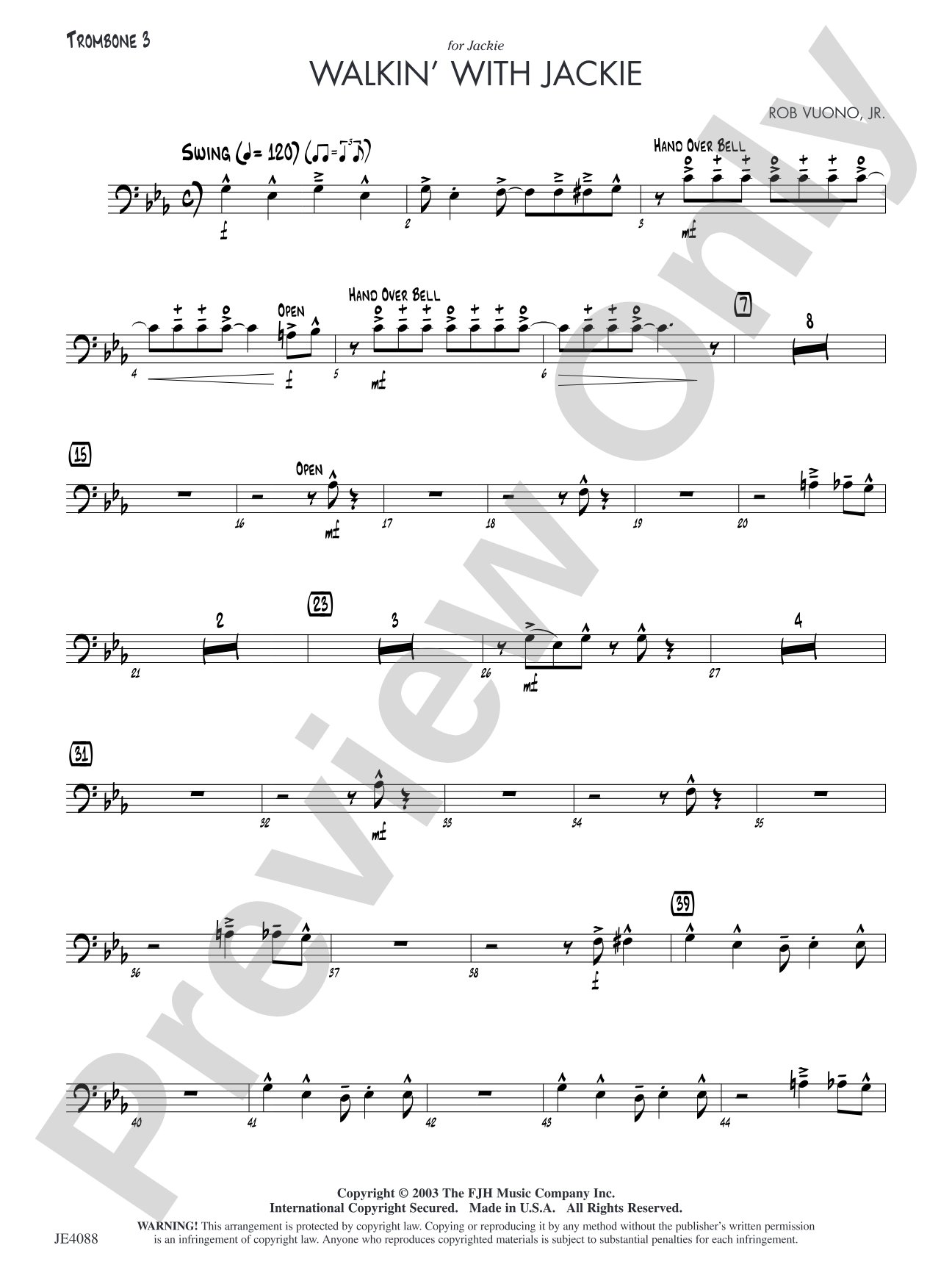 Walkin' with Jackie: Optional Trombone 3