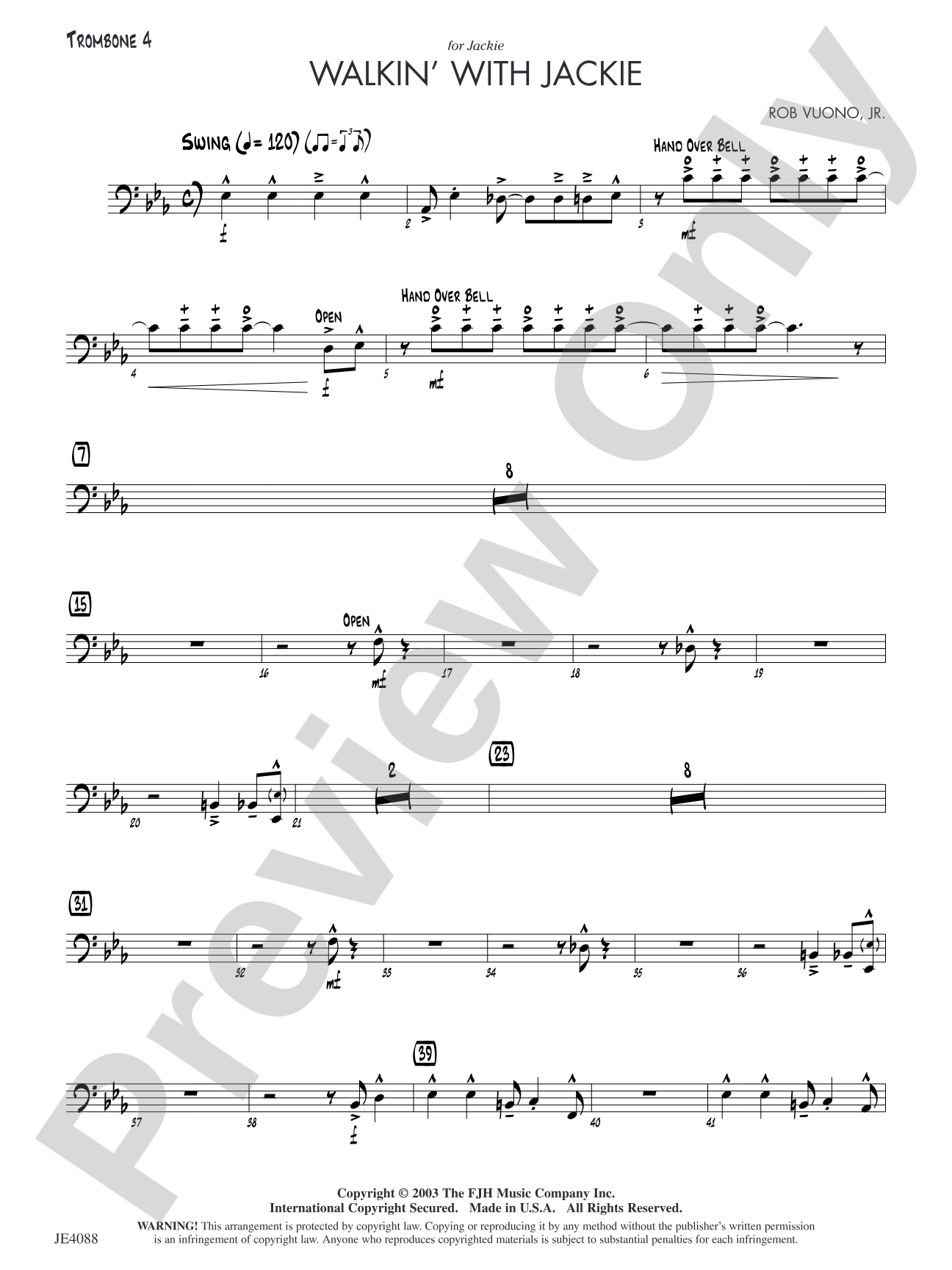 Walkin' with Jackie: Optional Trombone 4