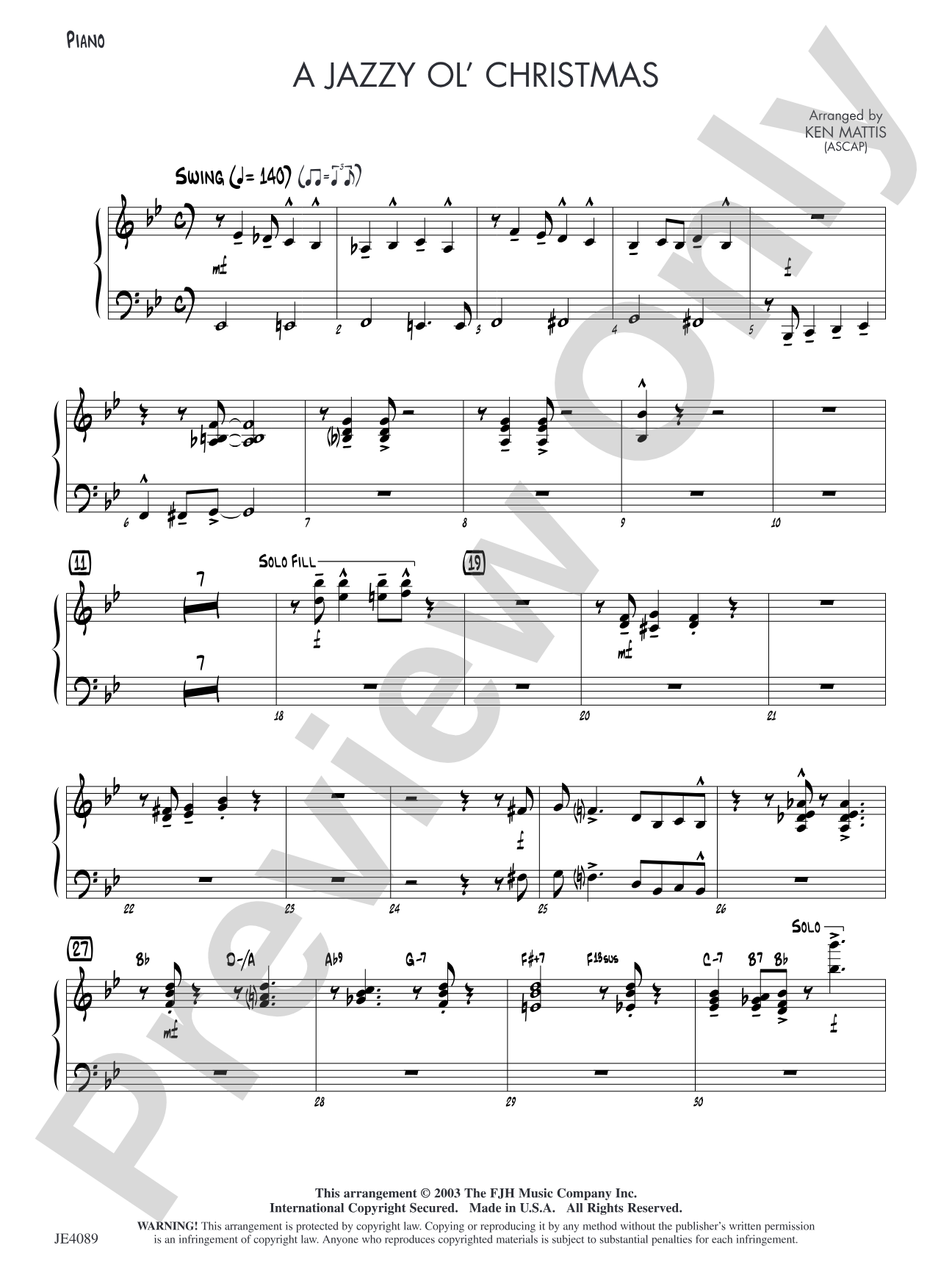 A Jazzy Ol' Christmas: Piano