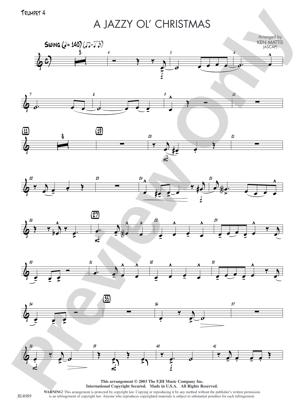 A Jazzy Ol' Christmas: Optional Trumpet 4