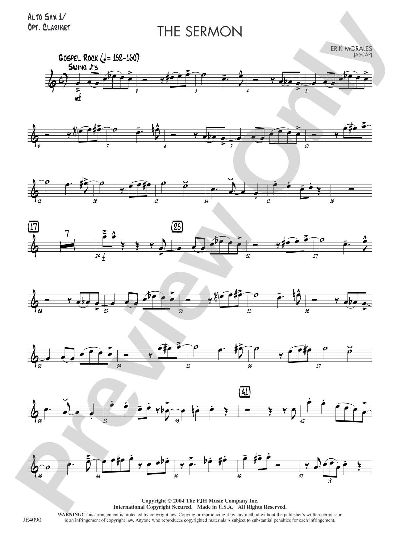 The Sermon: Alto Sax 1 / Opt. Clarinet