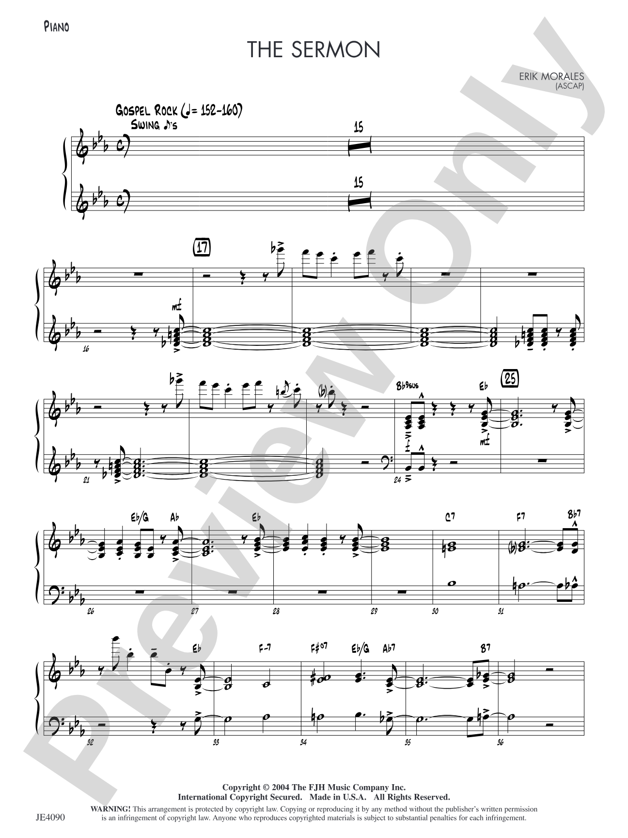 The Sermon: Piano