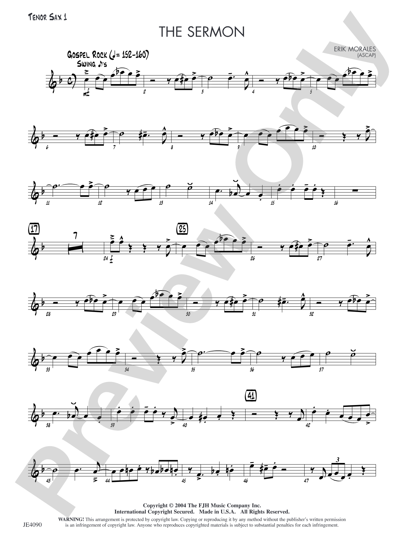 The Sermon: Tenor Sax 1