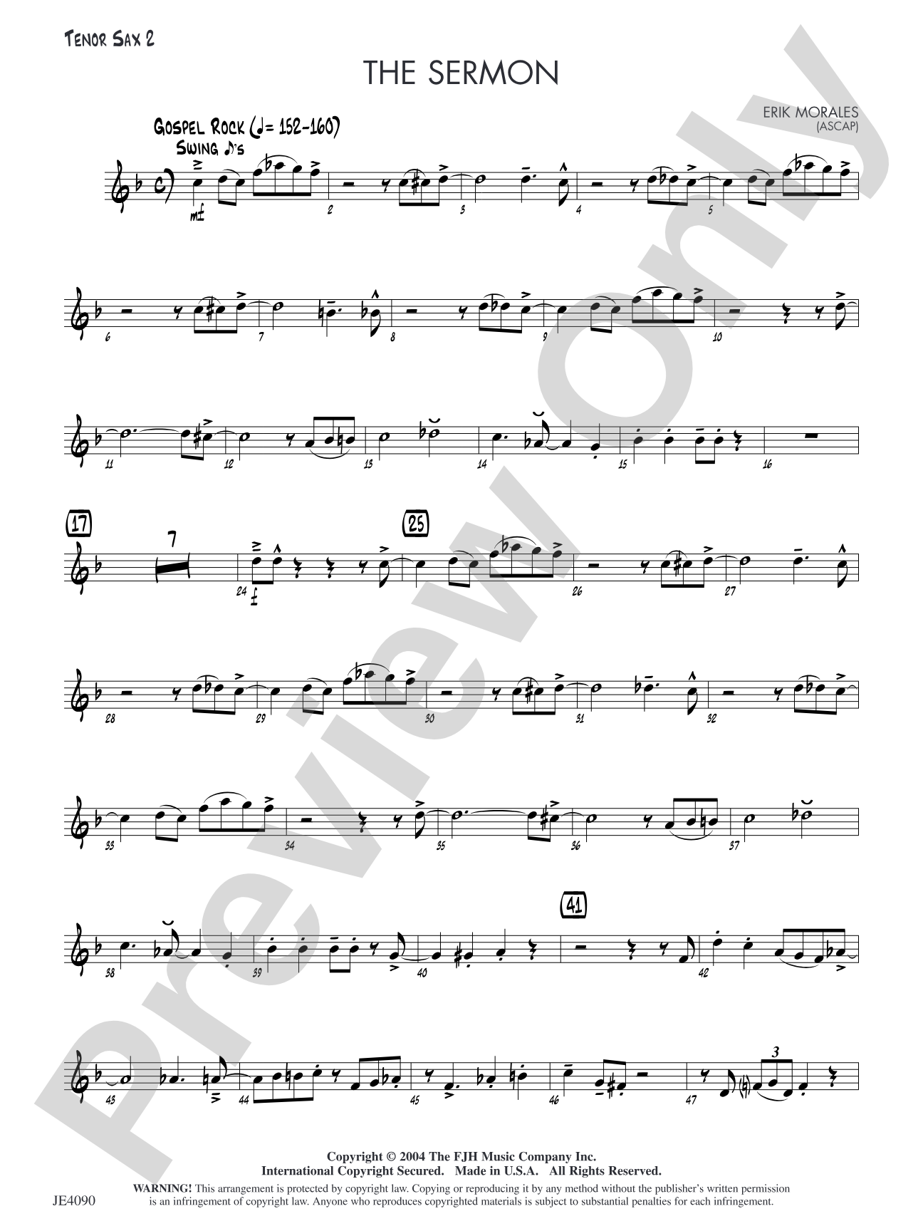 The Sermon: Tenor Sax 2