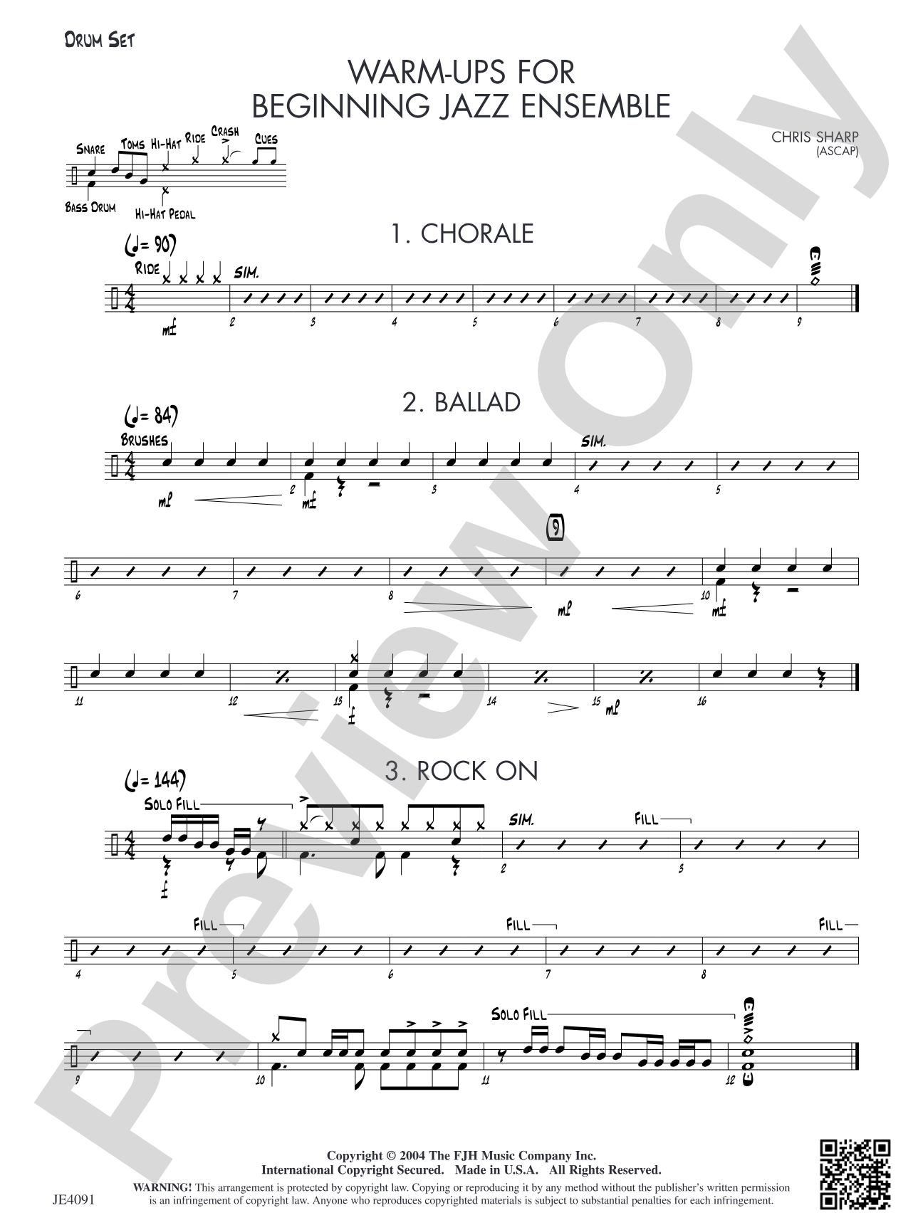 Warm-ups for Beginning Jazz Ensemble: Drum Set