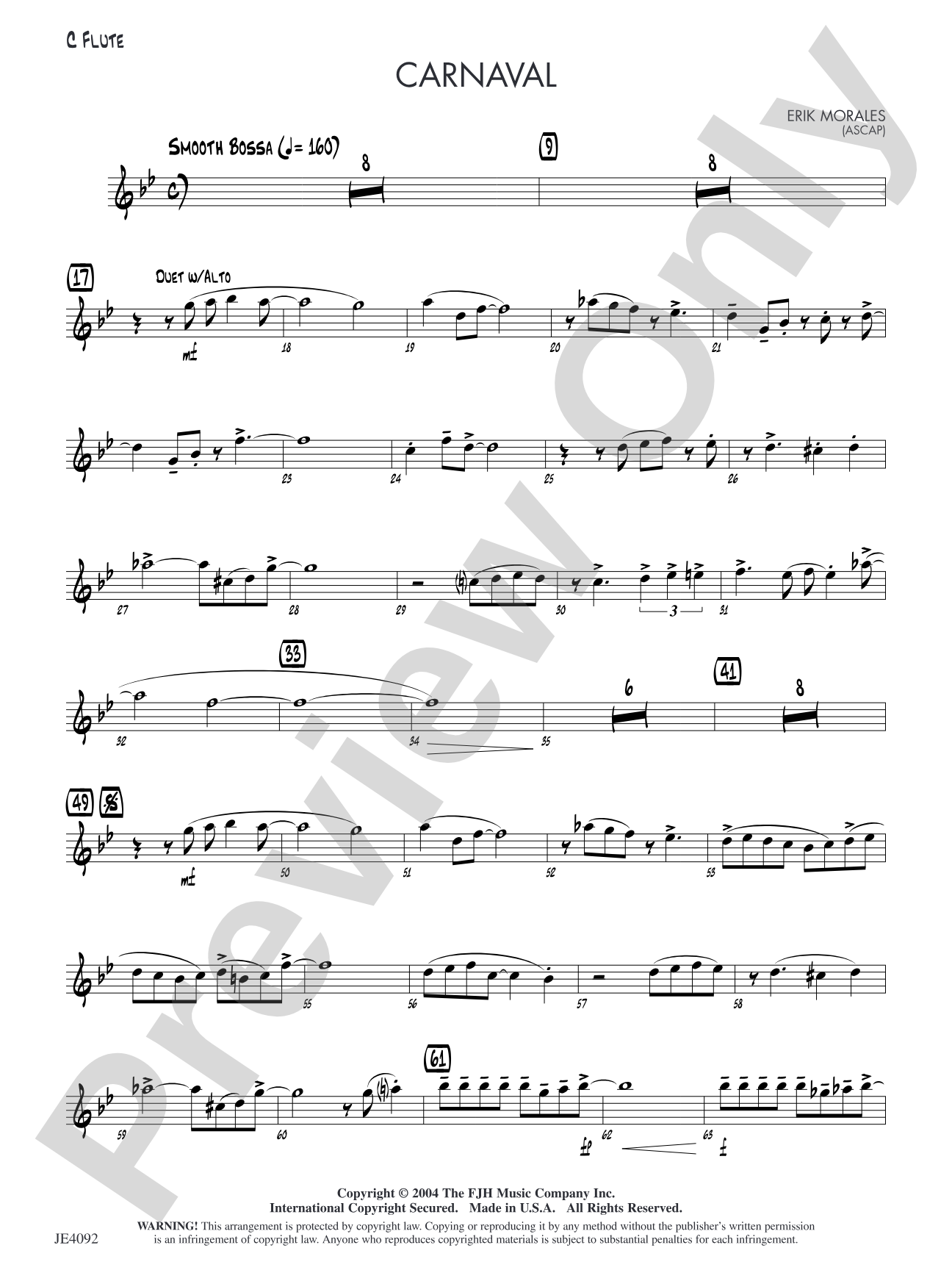 Carnaval: C Flute (Alternate Part)