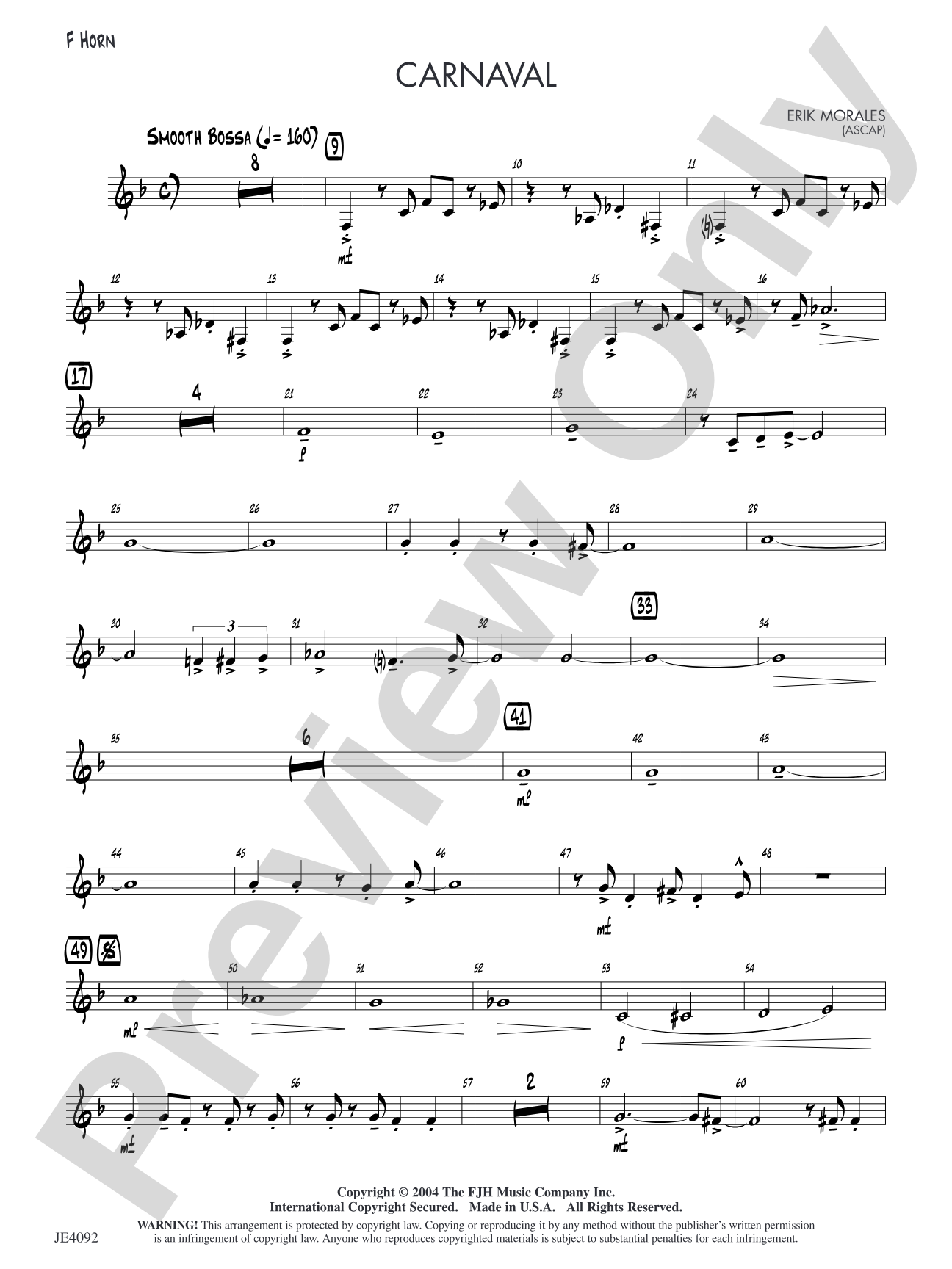Carnaval: F Horn (Alternate Part)