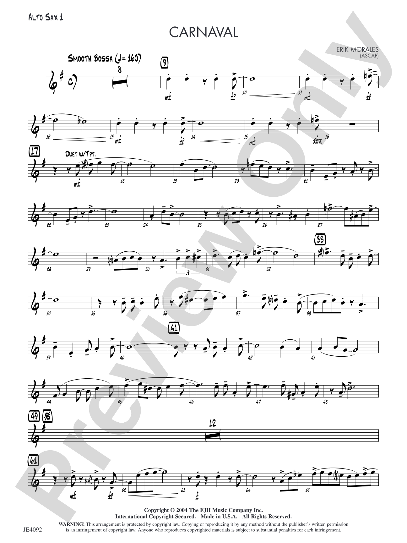 Carnaval: Alto Sax 1