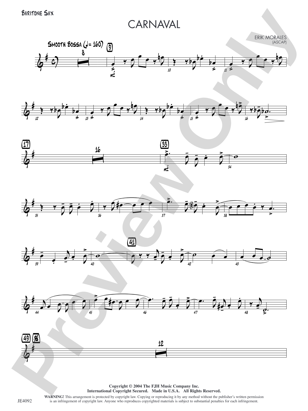 Carnaval: Opt. Baritone Sax