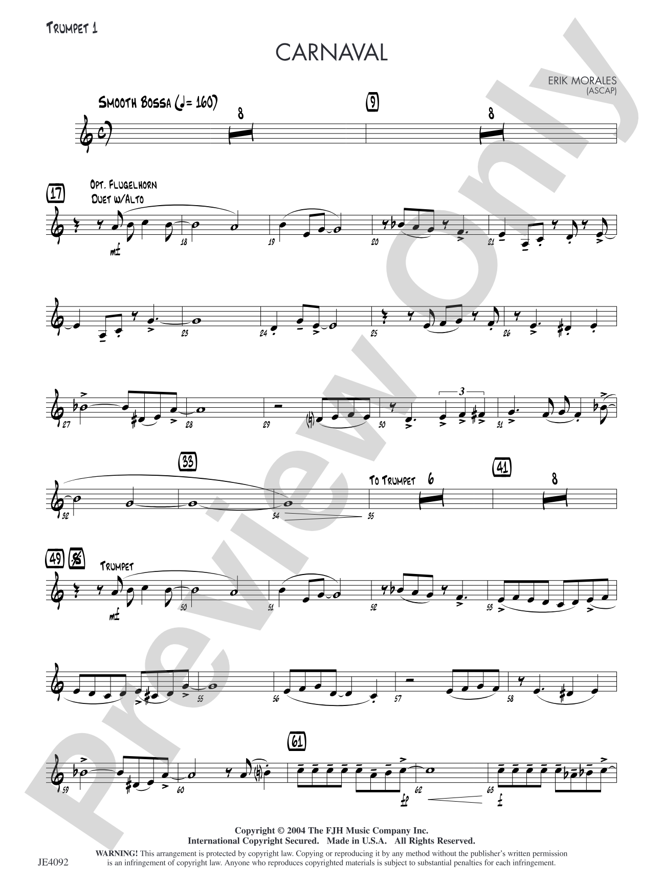 Carnaval: Trumpet 1 / Opt. Flugelhorn