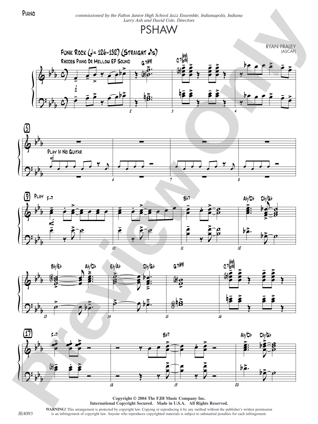 Pshaw: Piano
