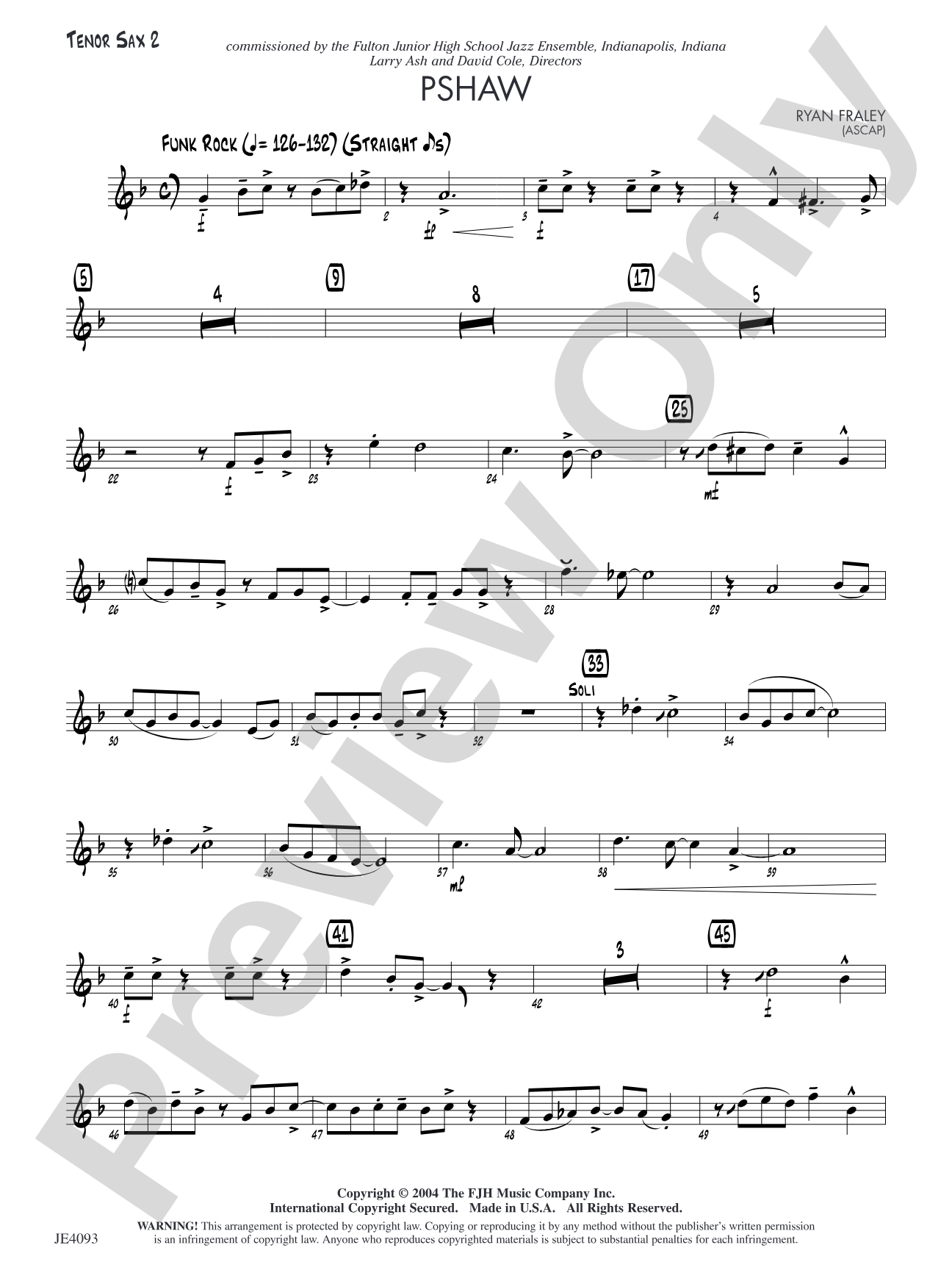 Pshaw: Opt. Tenor Sax 2