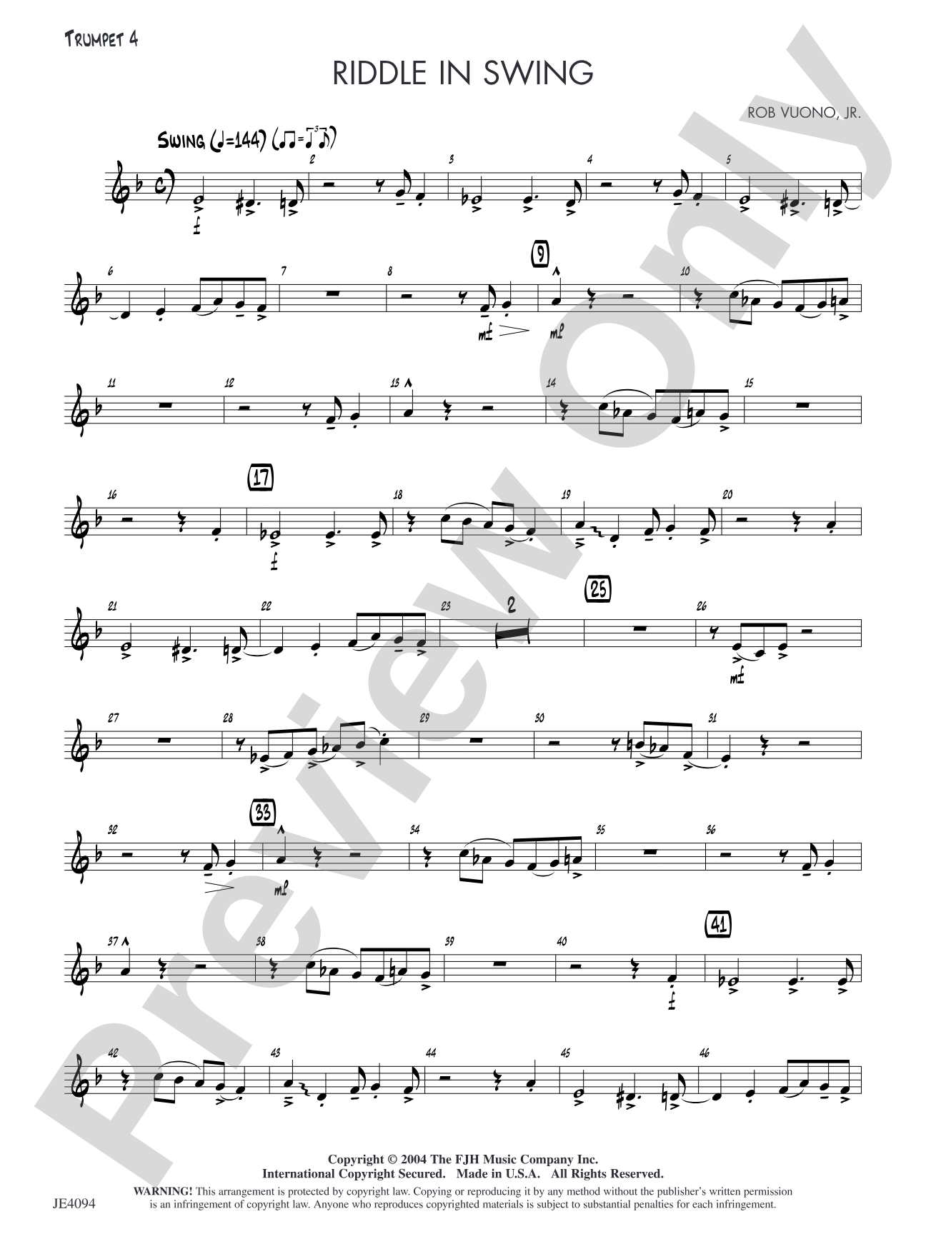 Riddle in Swing: Opt. Trumpet 4