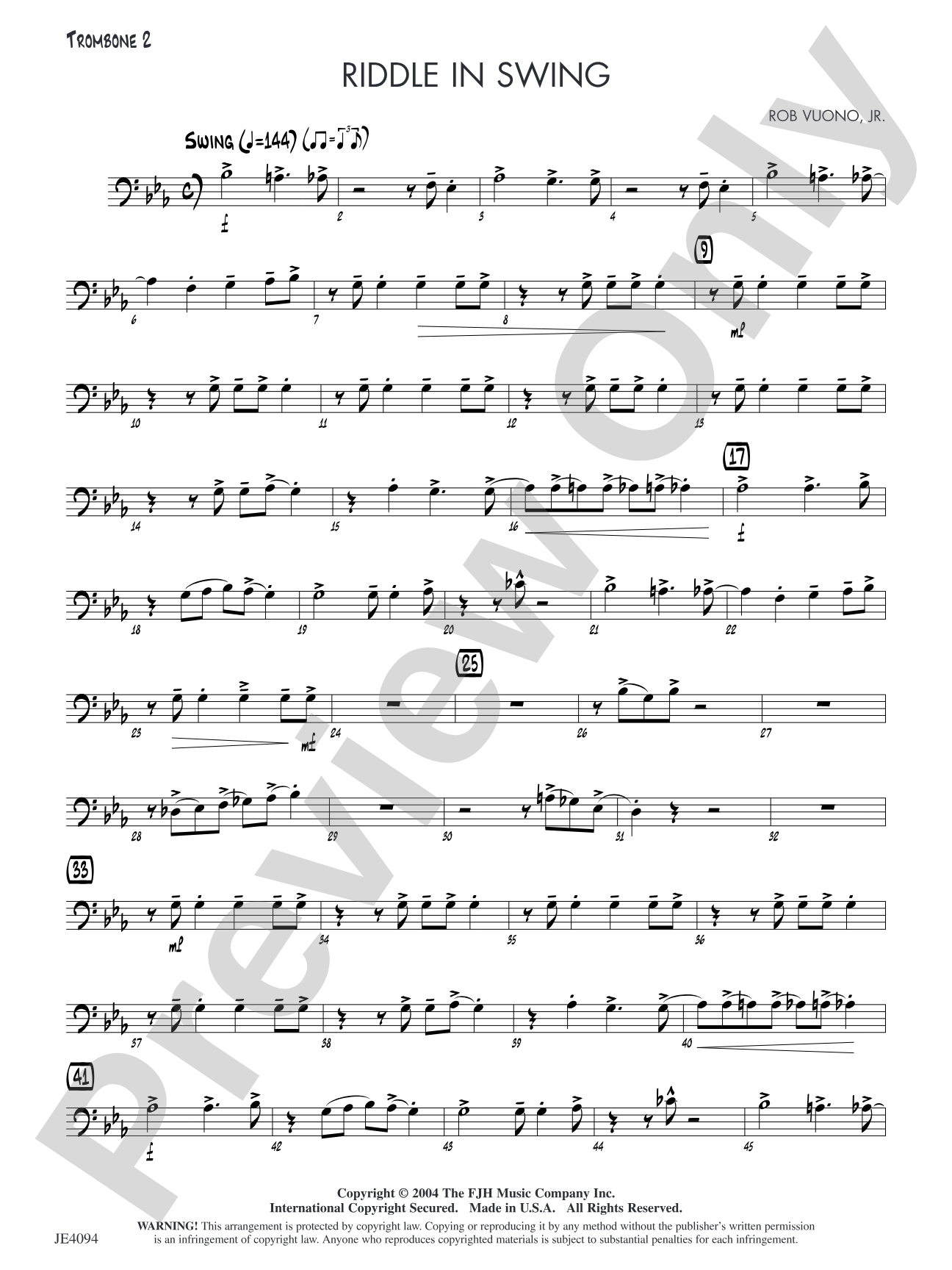 Riddle in Swing: Opt. Trombone 2
