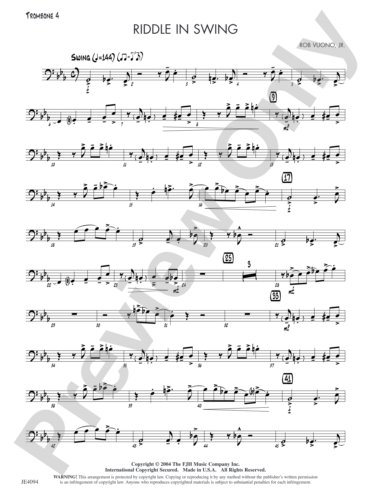 Riddle in Swing: Opt. Trombone 4